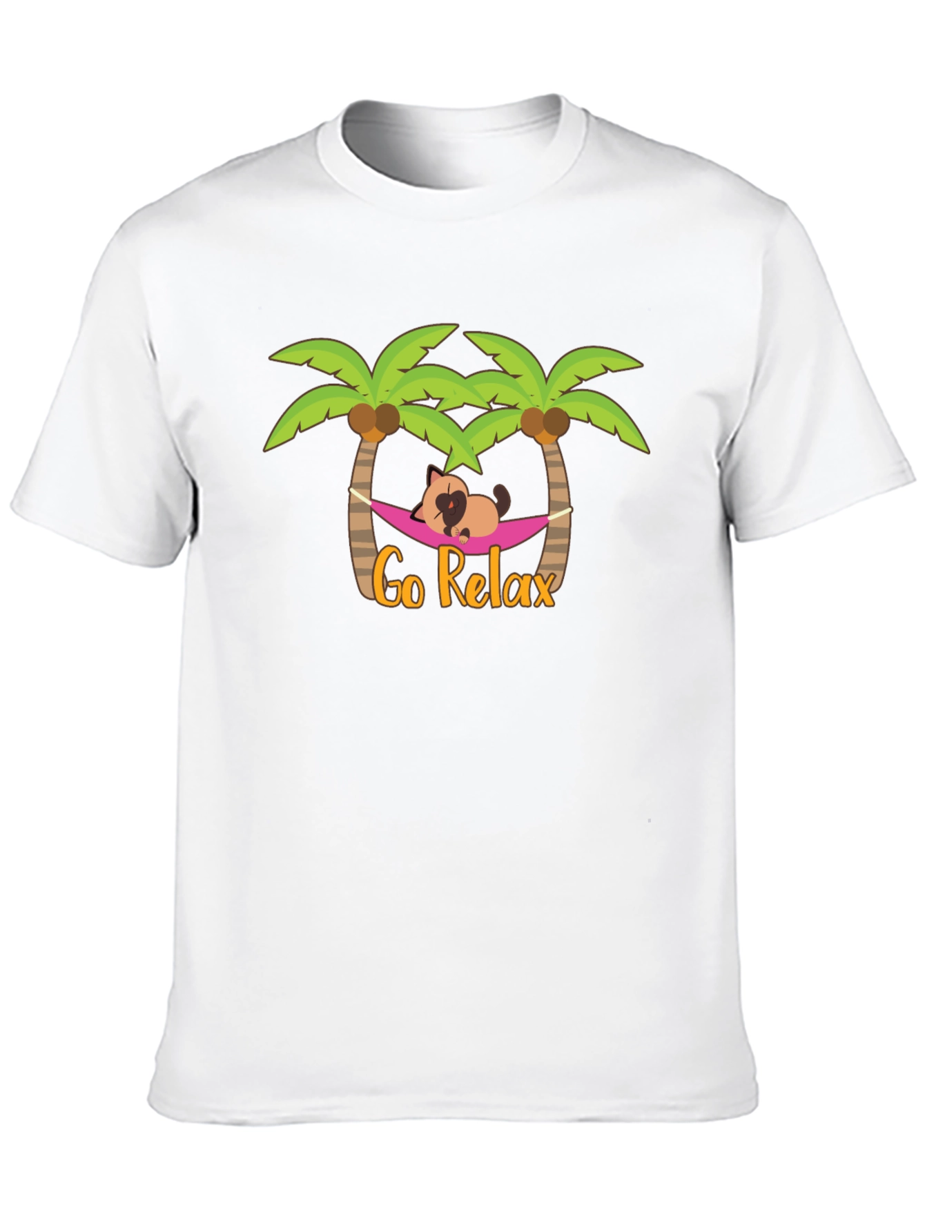Go Relax Palm Tree Cat Hammock Graphic Tee