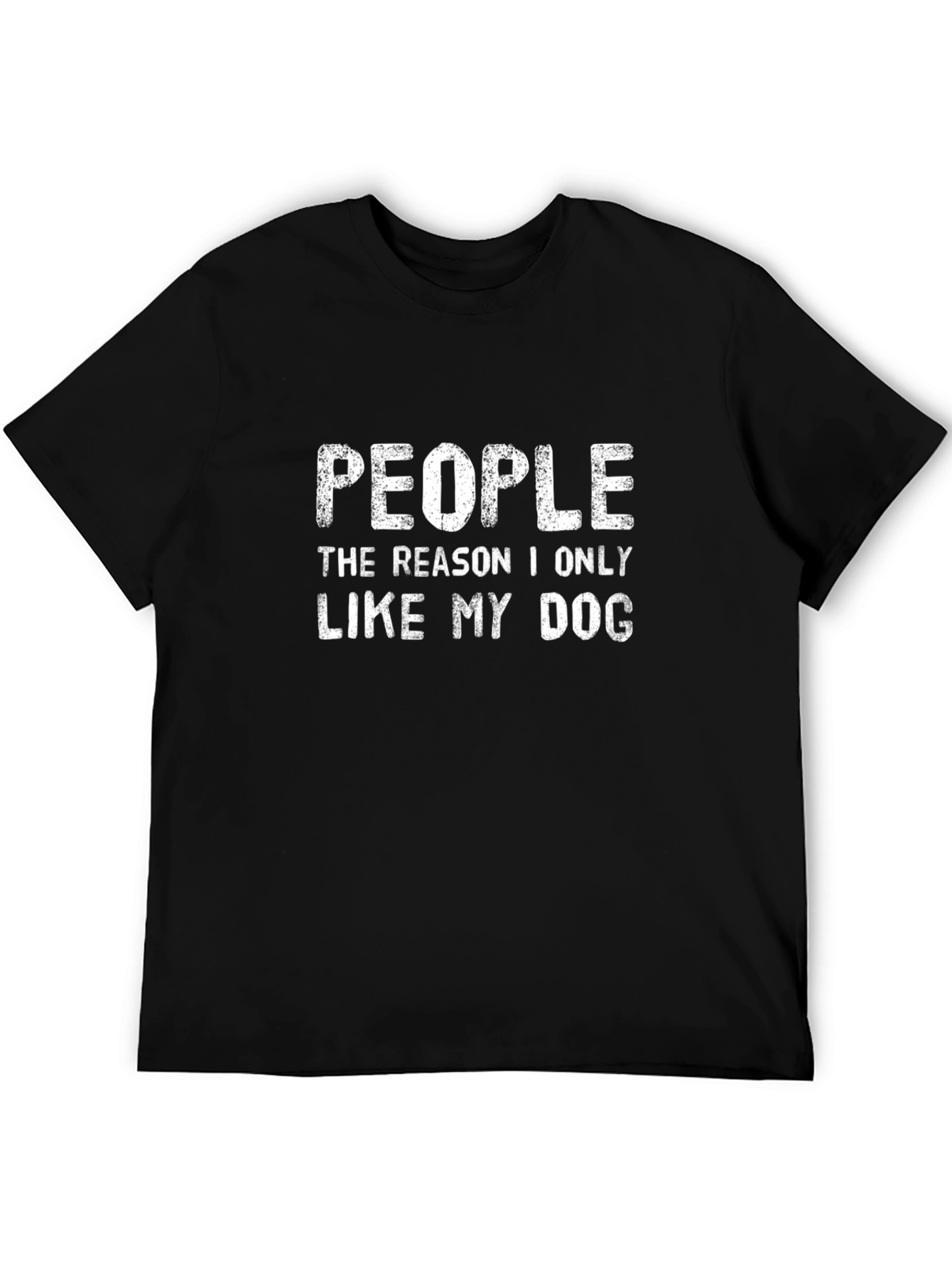 People I Only Like My Dog Black Graphic Tee