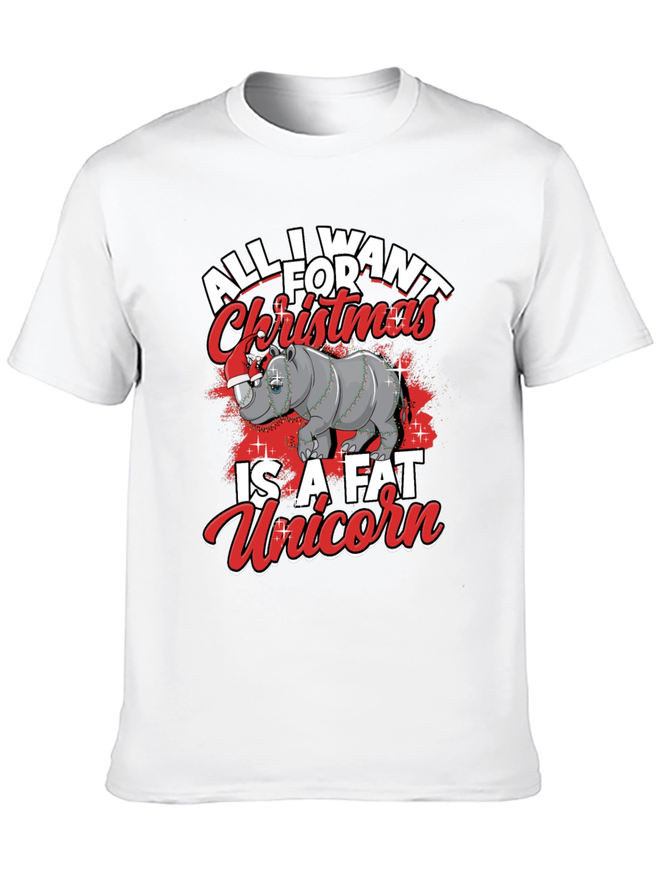 Funny Christmas Rhino T-Shirt