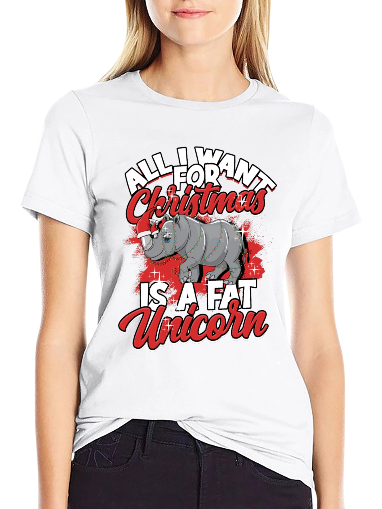 Funny Christmas Rhino T-Shirt
