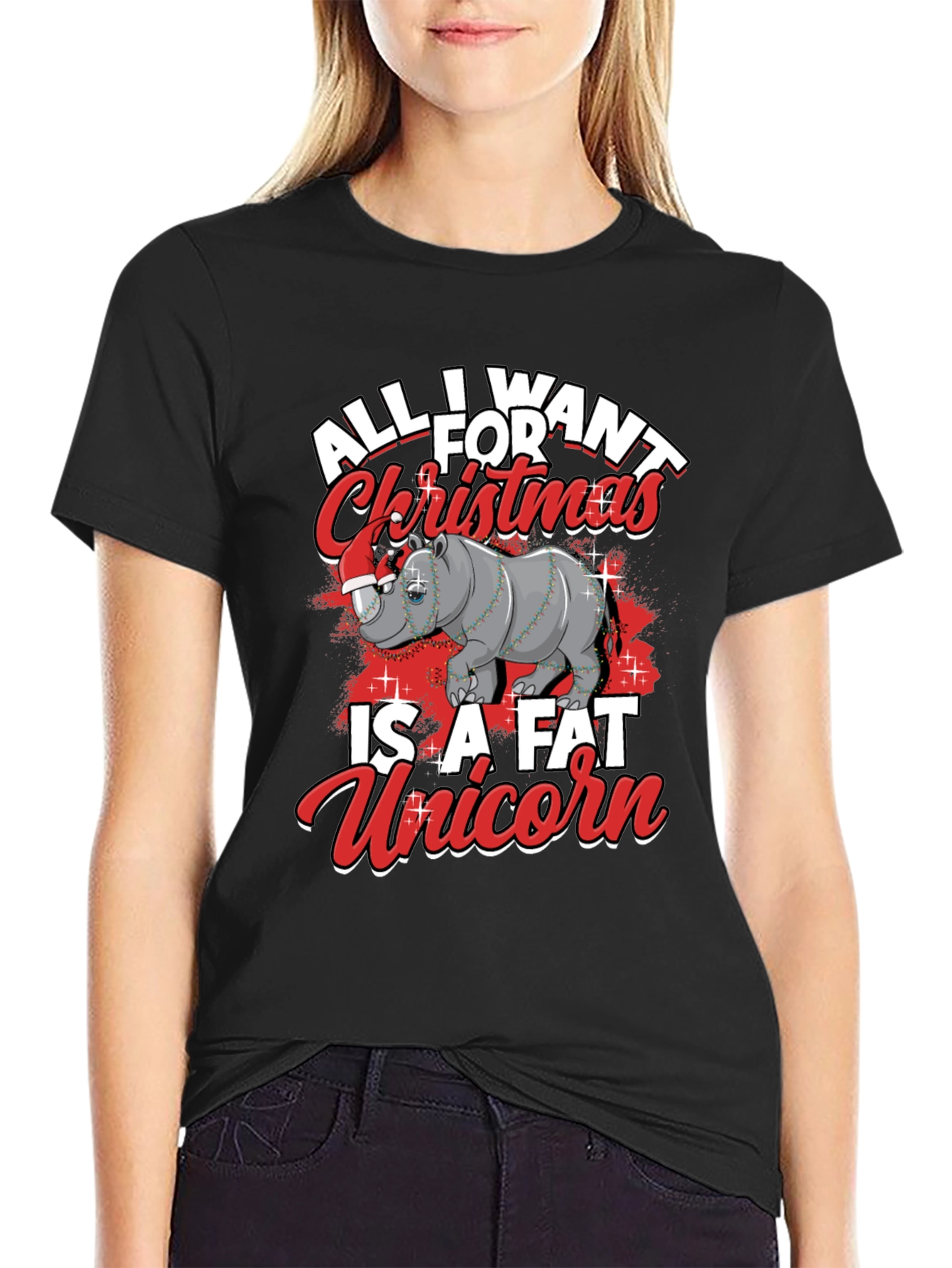 Funny Christmas Rhino T-Shirt