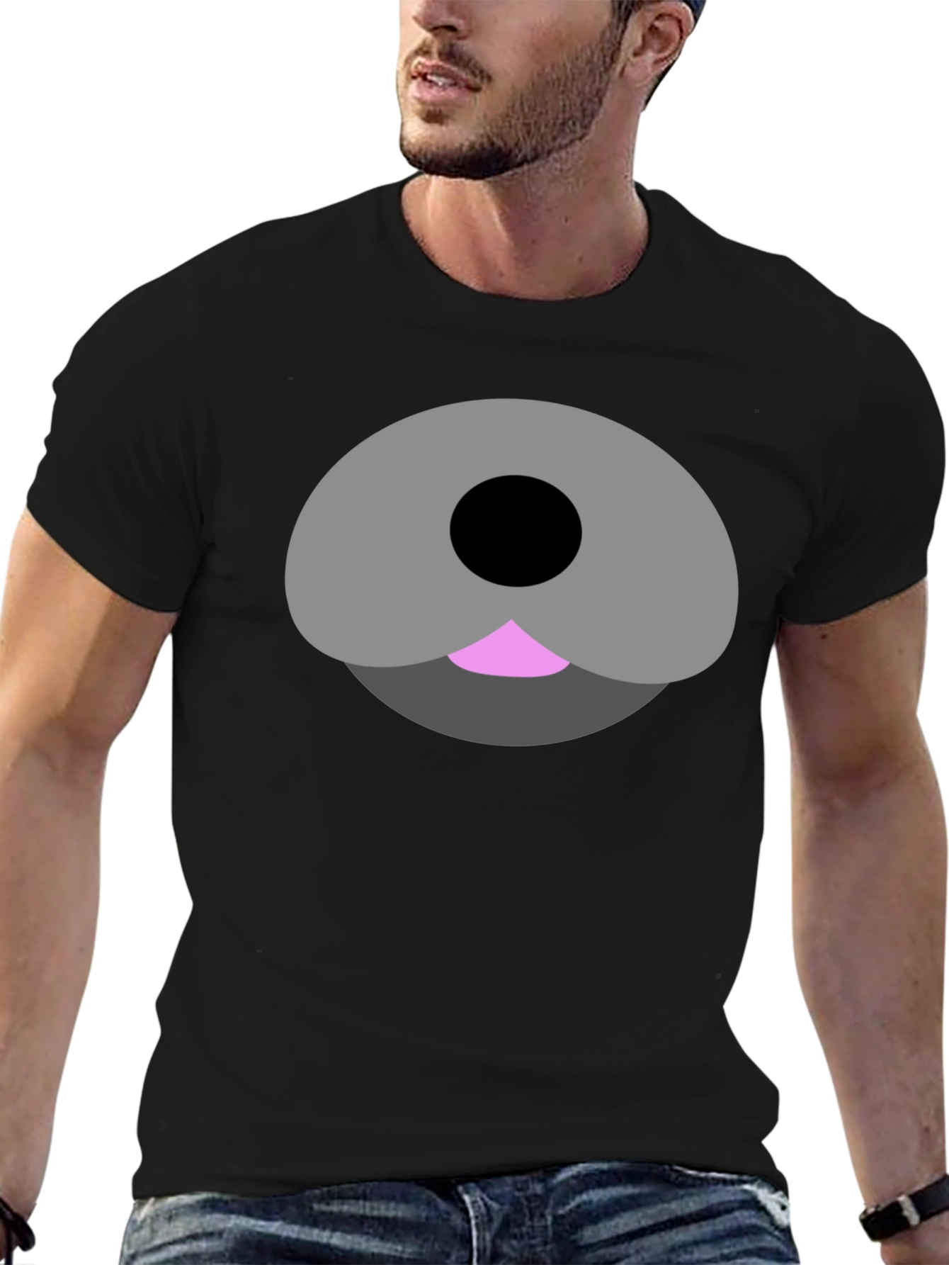 Cartoon Bear Face Graphic Tee