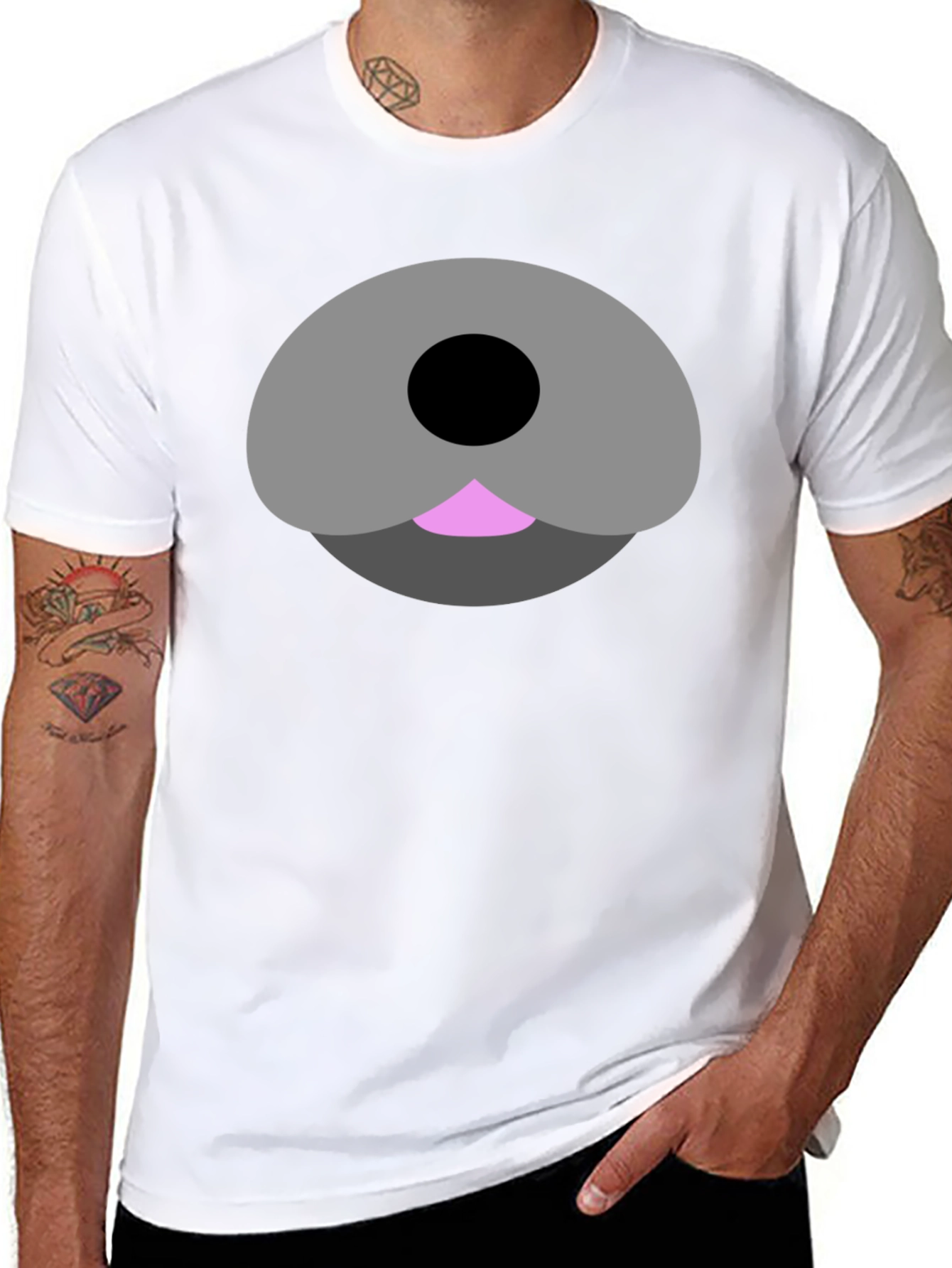 Cartoon Bear Face Graphic Tee