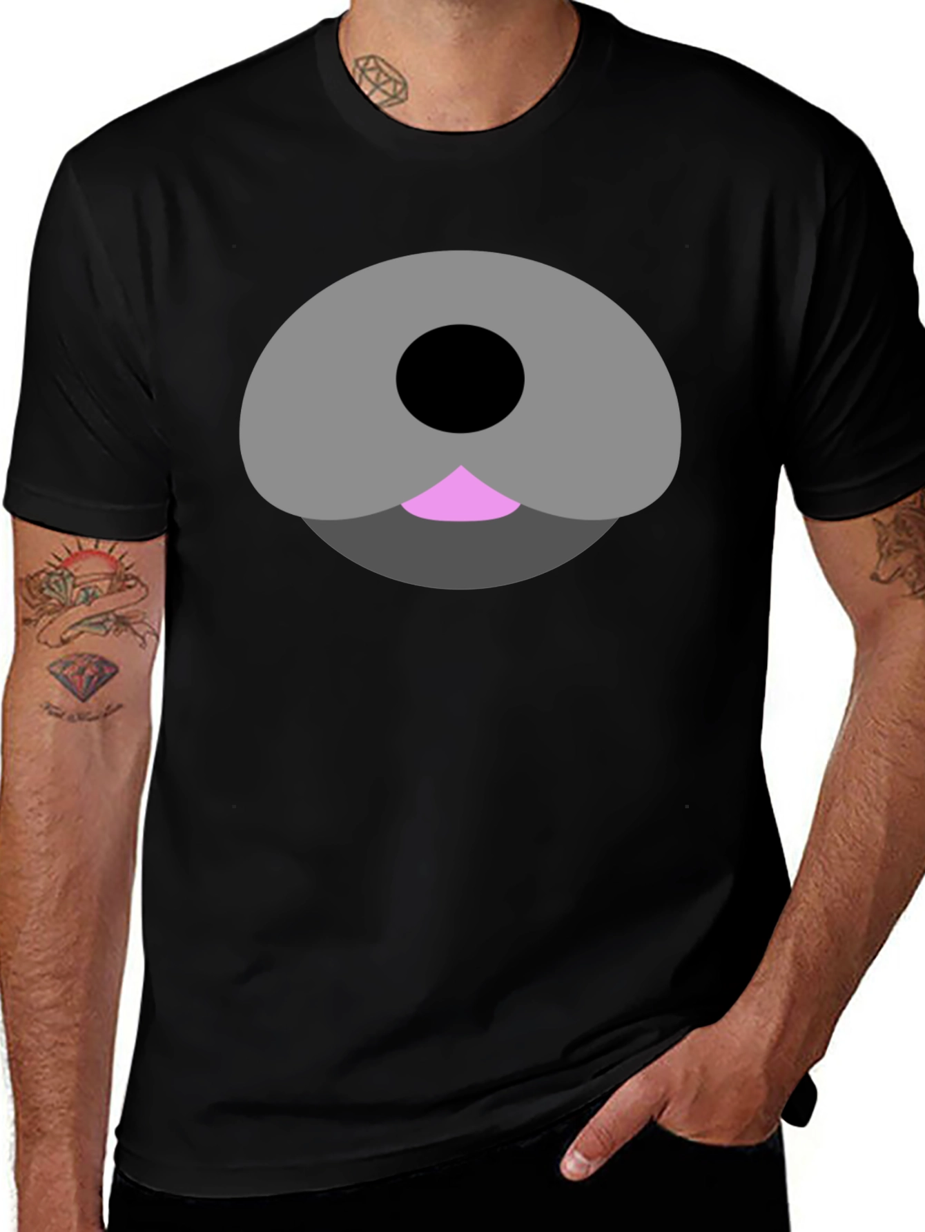 Cartoon Bear Face Graphic Tee