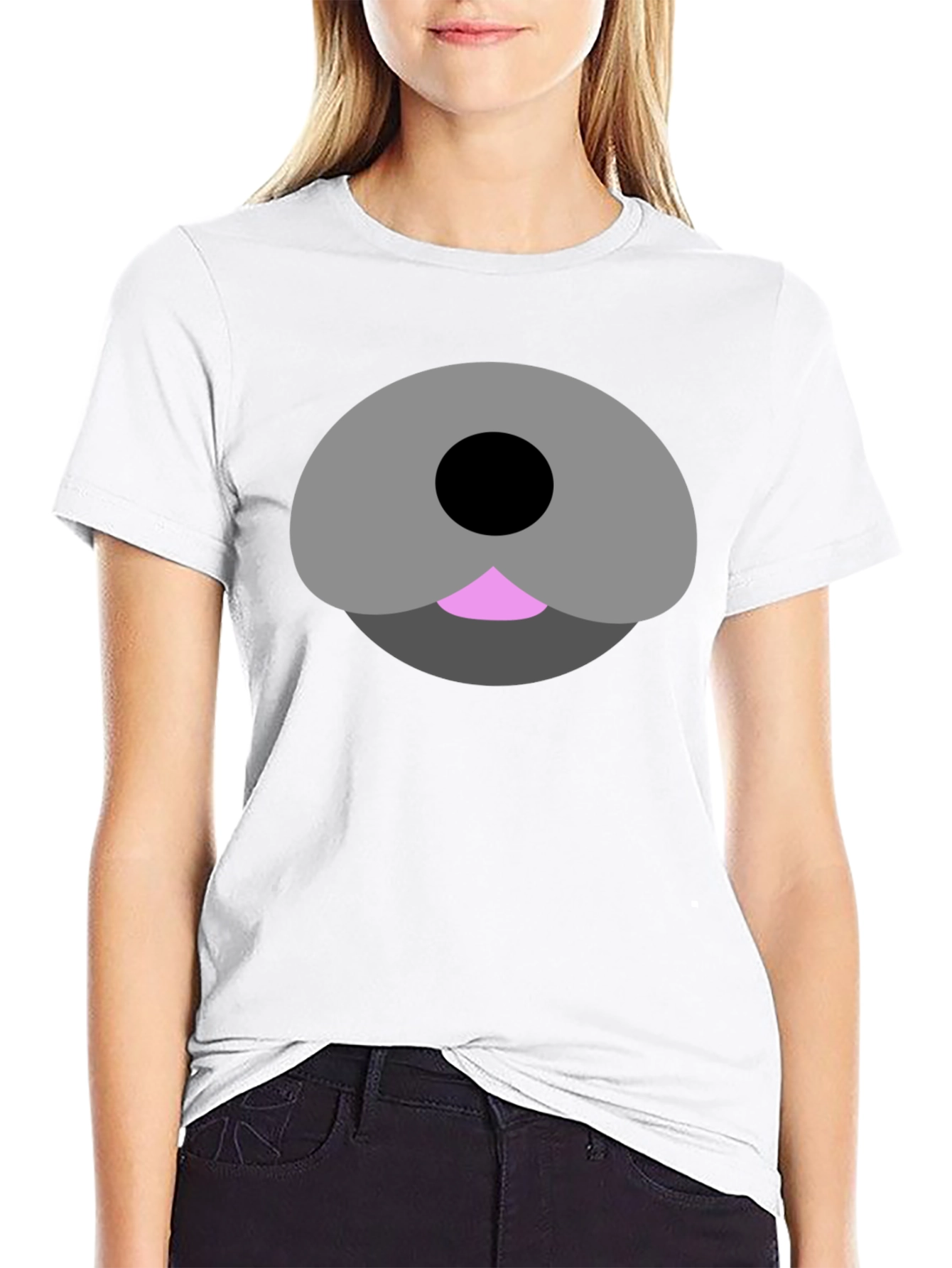 Cartoon Bear Face Graphic Tee