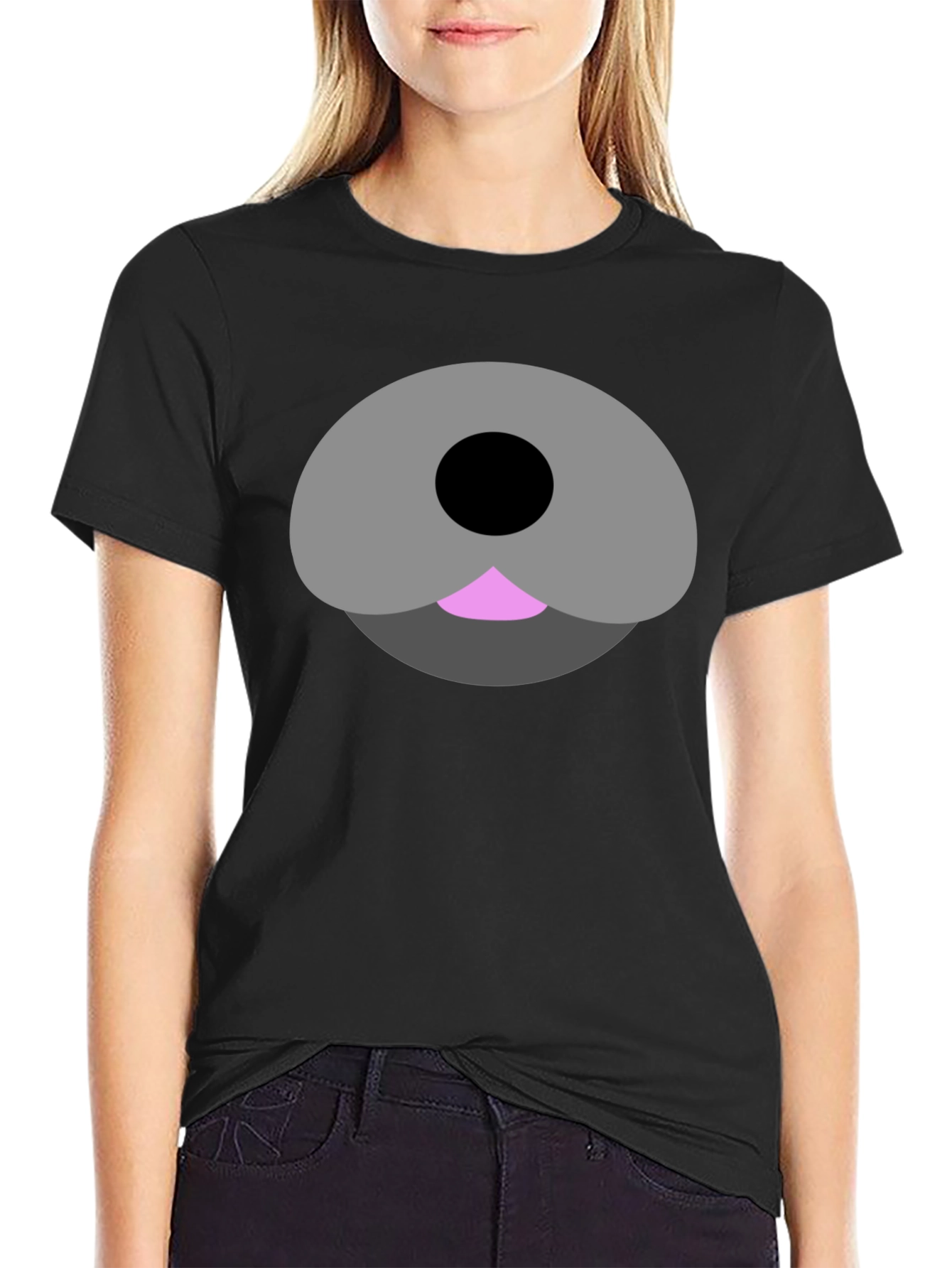 Cartoon Bear Face Graphic Tee