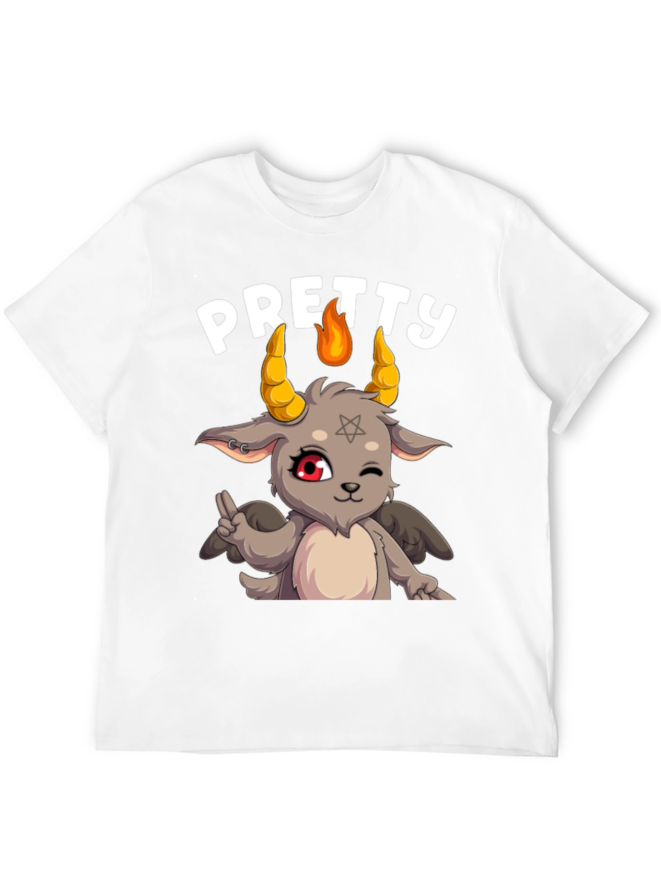 Pretty Baphomet Graphic Tee - Cute Satanic Goat T-Shirt