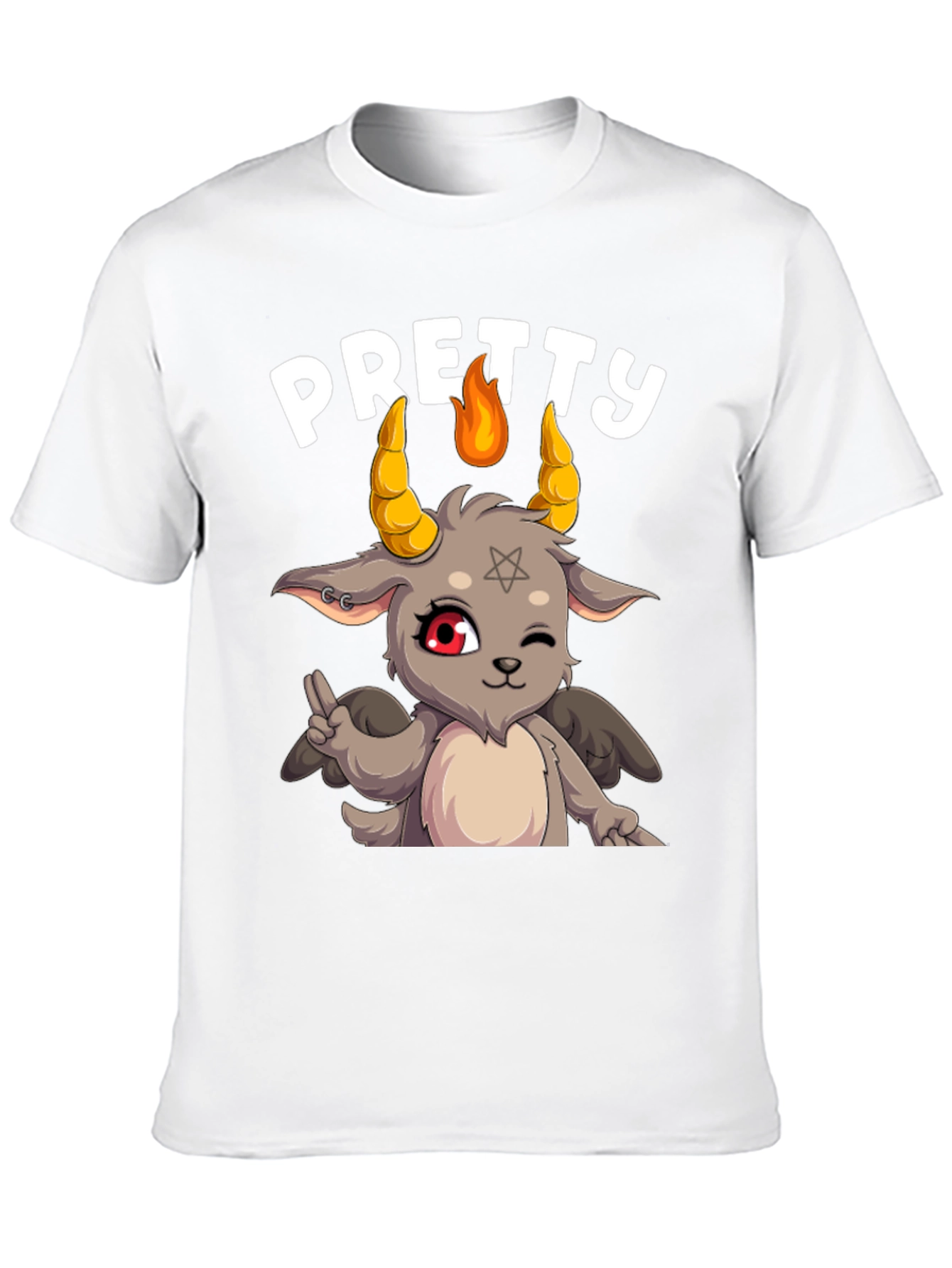 Pretty Baphomet Graphic Tee - Cute Satanic Goat T-Shirt