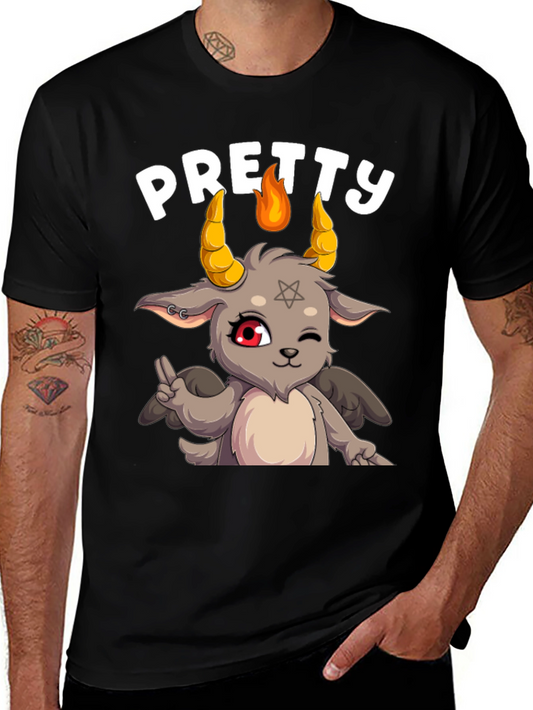 Pretty Baphomet Graphic Tee - Cute Satanic Goat T-Shirt