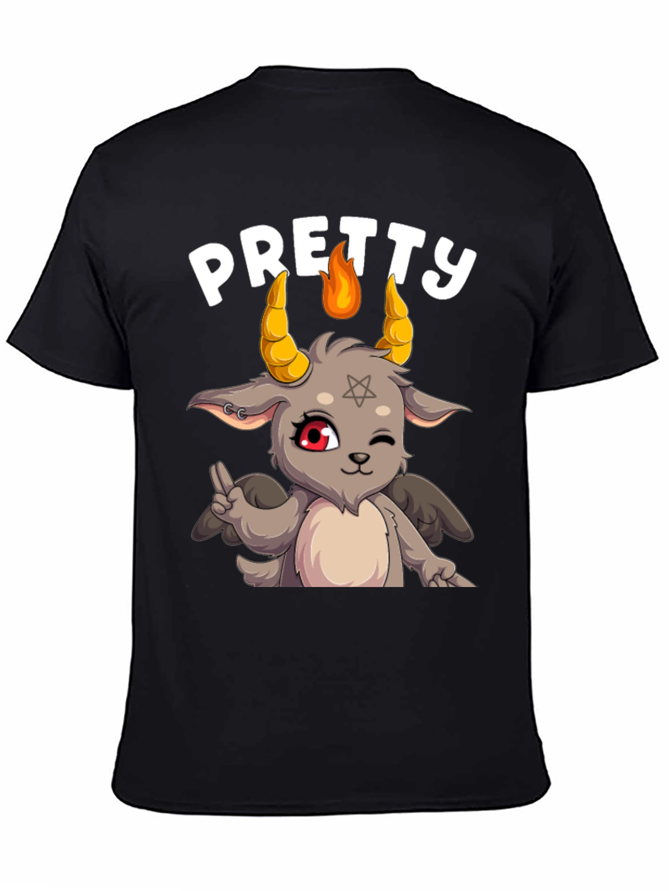 Pretty Baphomet Graphic Tee - Cute Satanic Goat T-Shirt