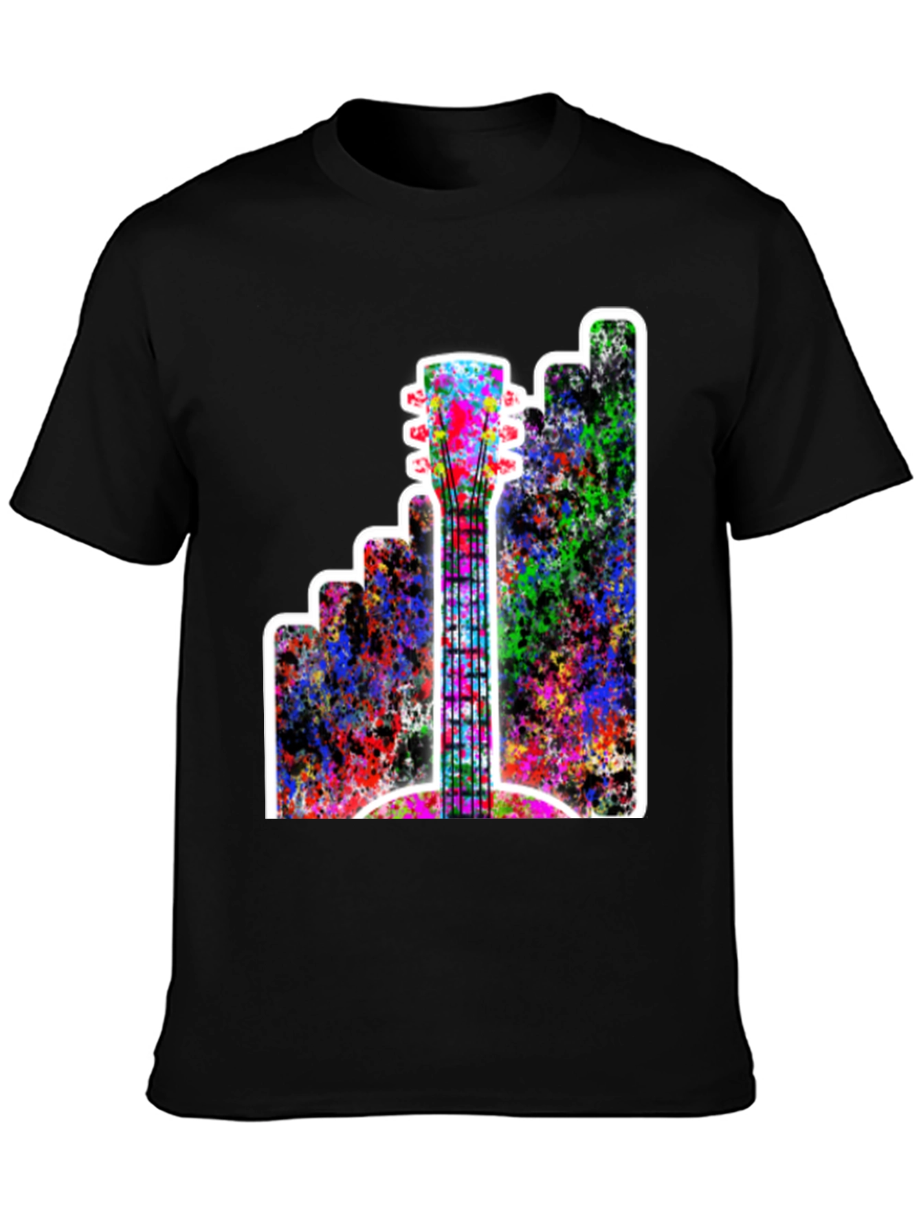 Abstract Guitar Graphic Tee - Music Lovers T-Shirt