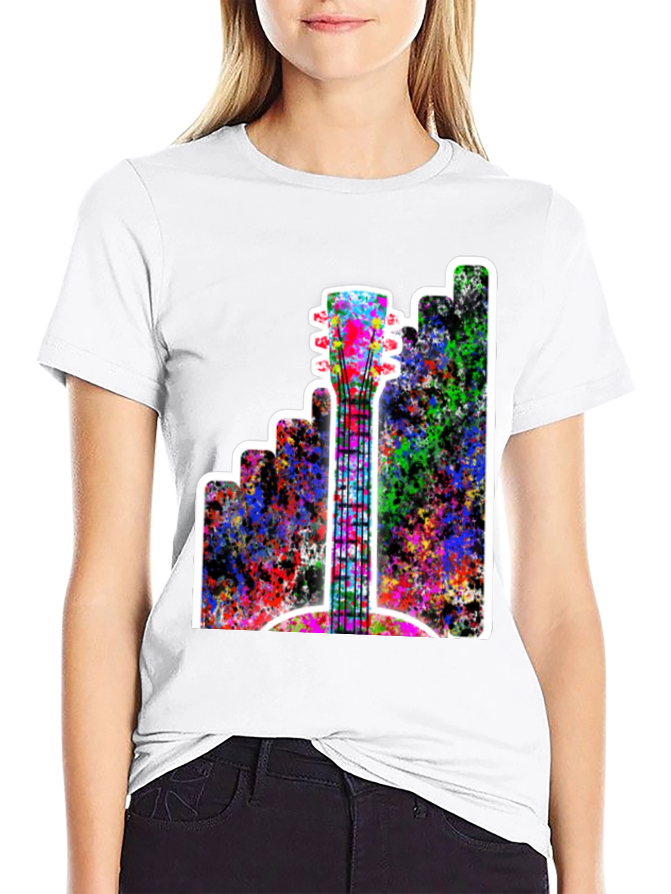 Abstract Guitar Graphic Tee - Music Lovers T-Shirt