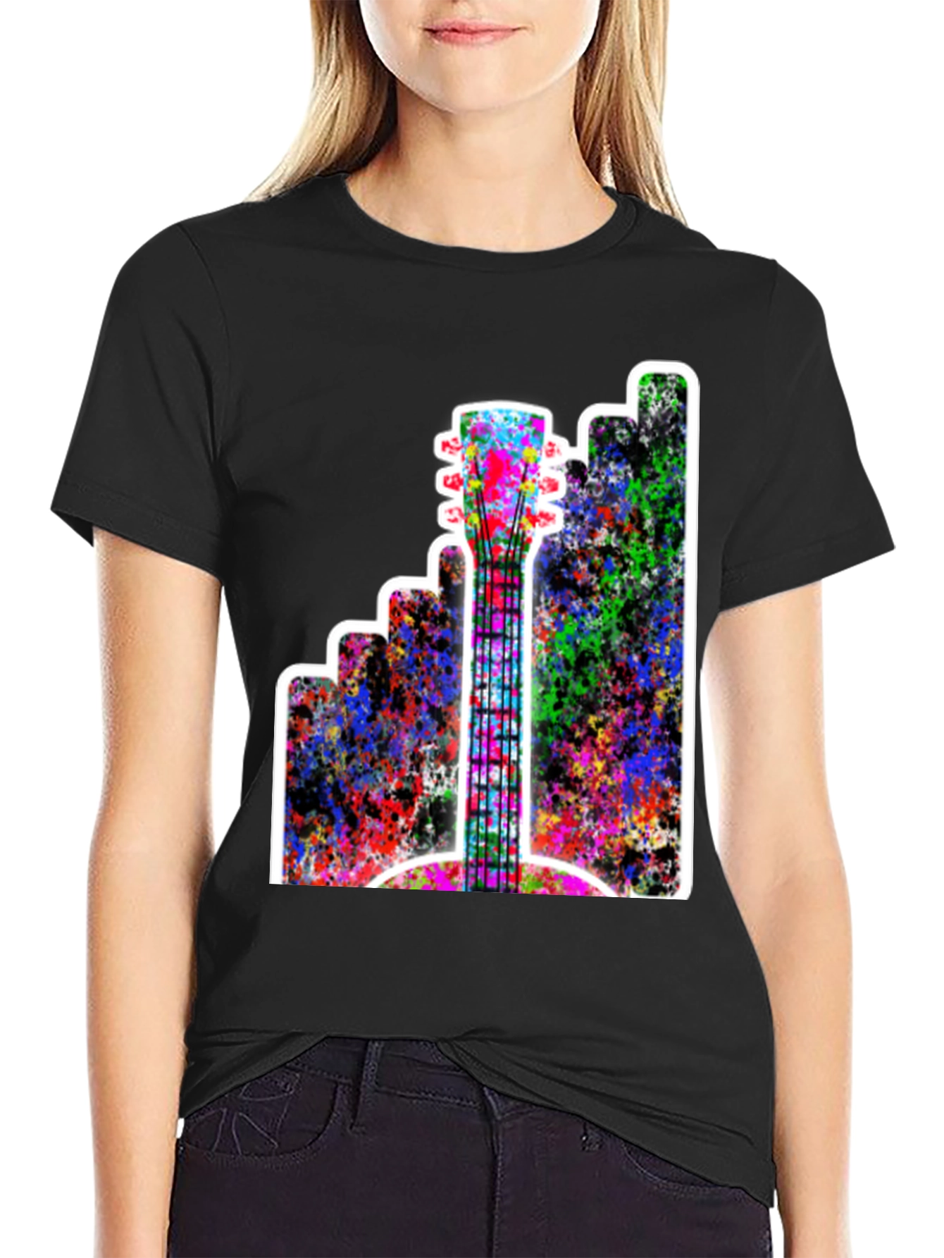 Abstract Guitar Graphic Tee - Music Lovers T-Shirt