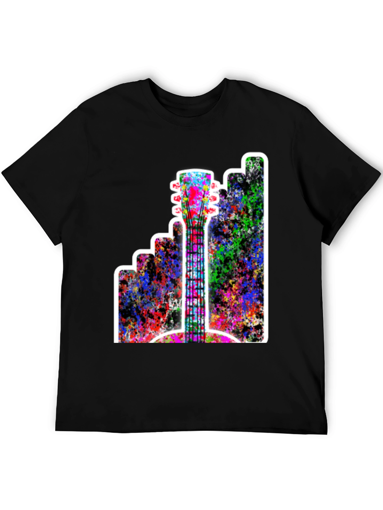 Abstract Guitar Graphic Tee - Music Lovers T-Shirt