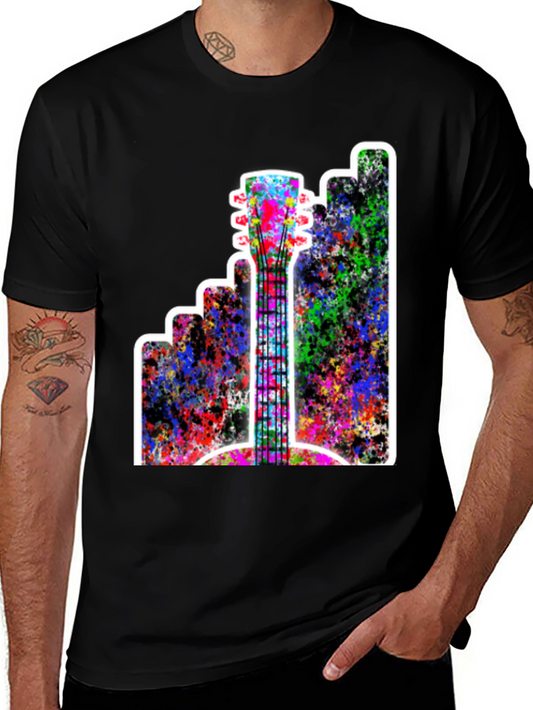 Abstract Guitar Graphic Tee - Music Lovers T-Shirt