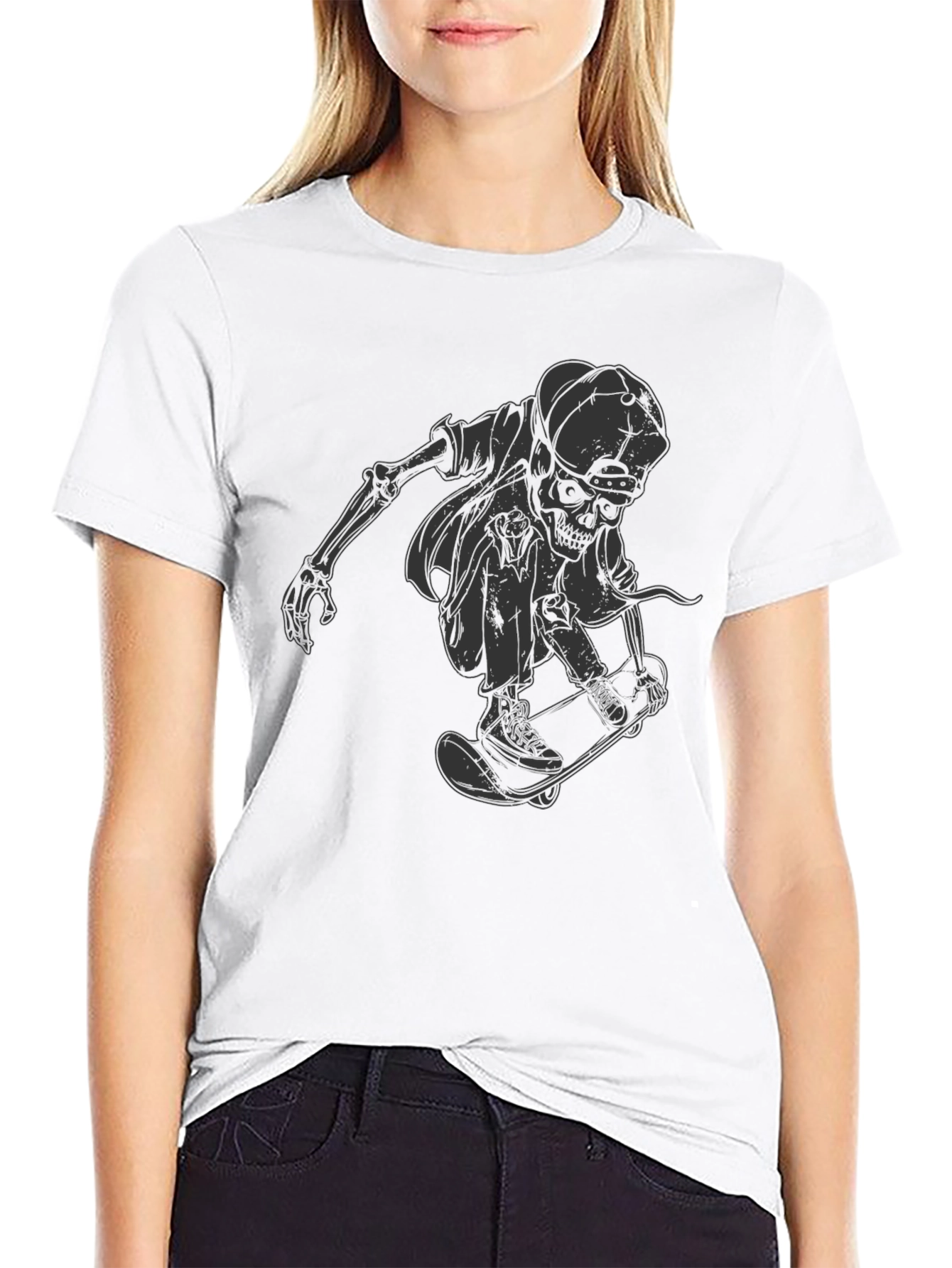 Skateboarding Skeleton T-Shirt - Unique Graphic Tee