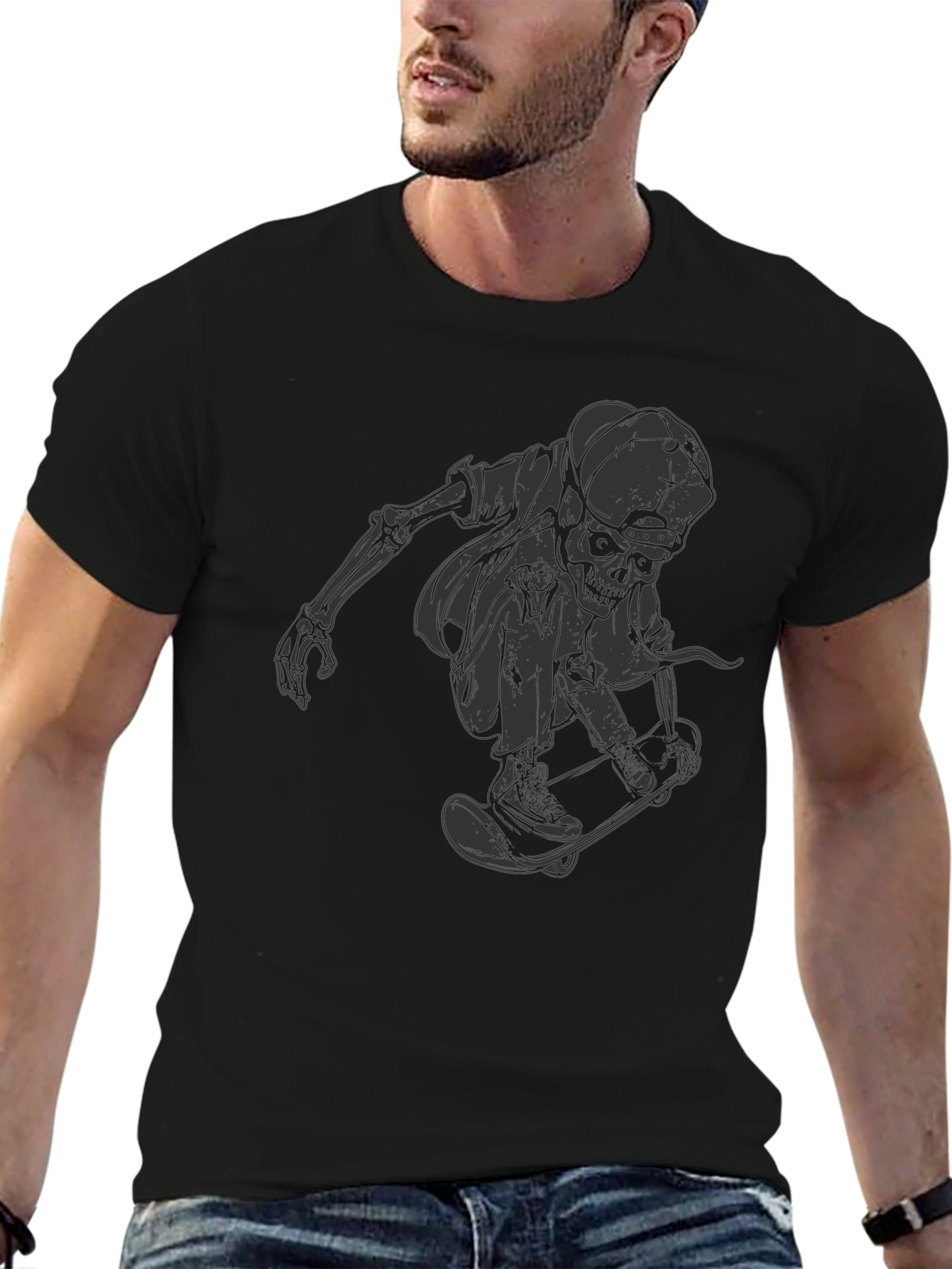 Skateboarding Skeleton T-Shirt - Unique Graphic Tee