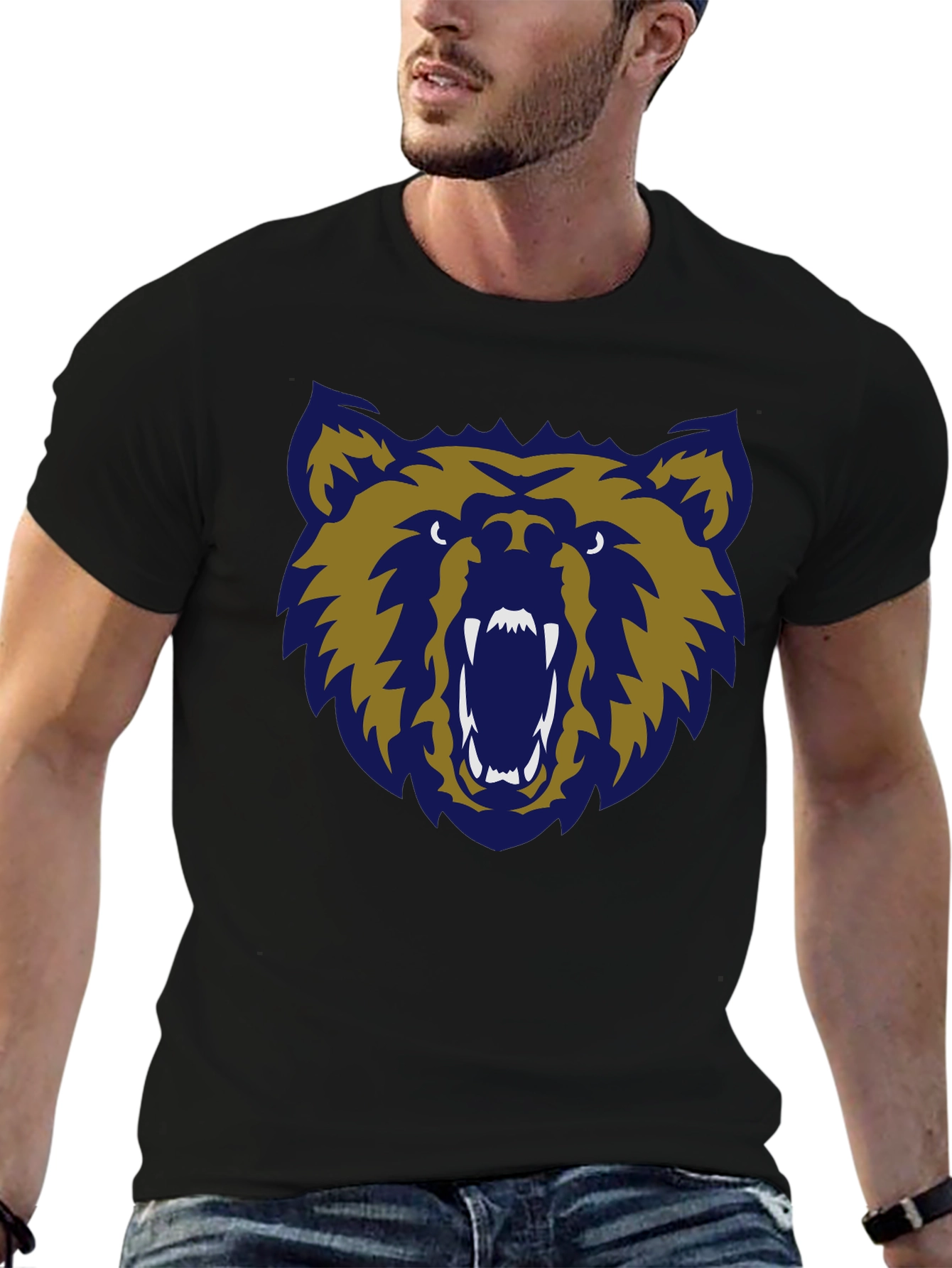 Grizzly Bear Graphic Tee - Mens Black T-Shirt