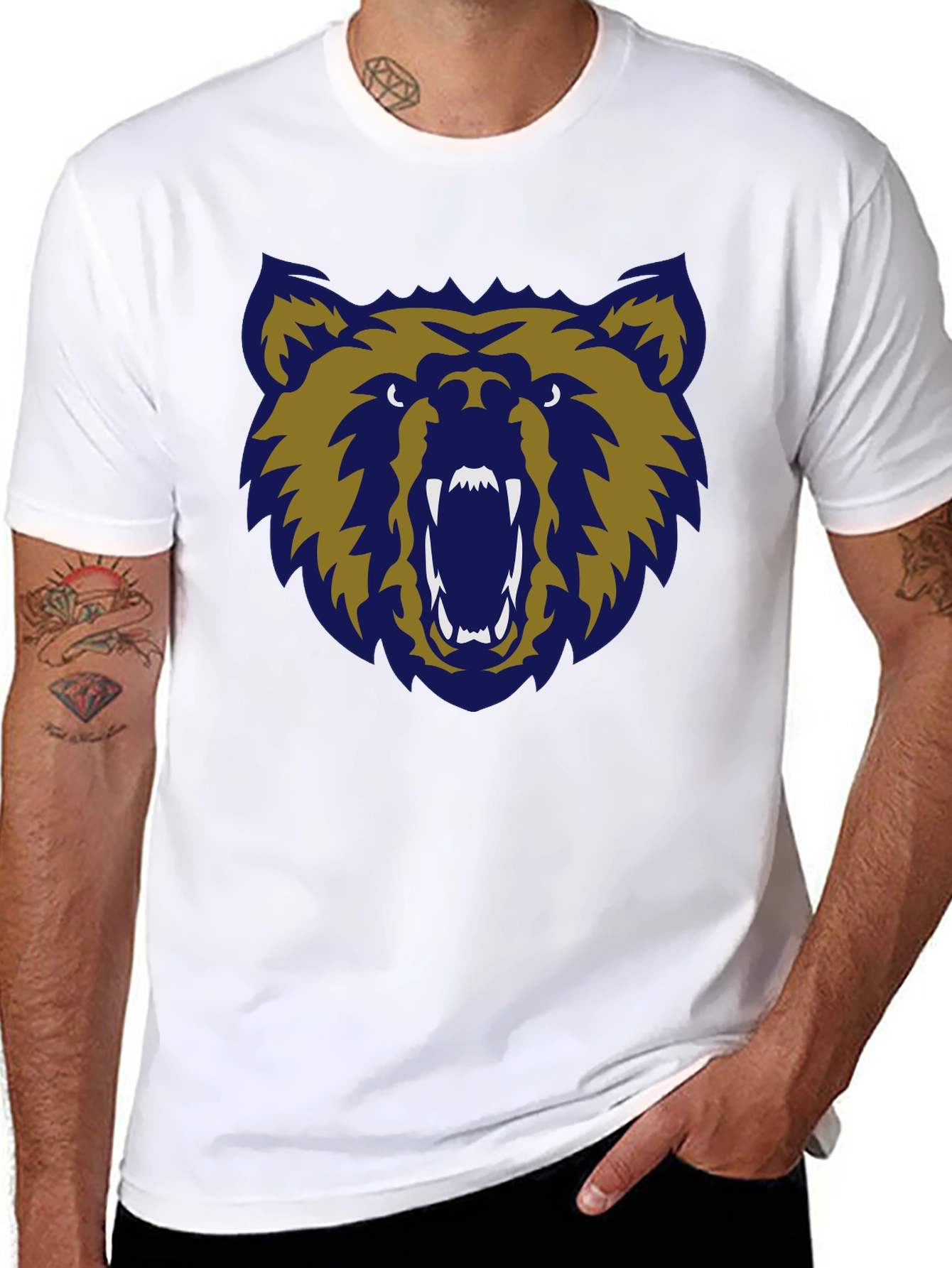 Grizzly Bear Graphic Tee - Mens Black T-Shirt