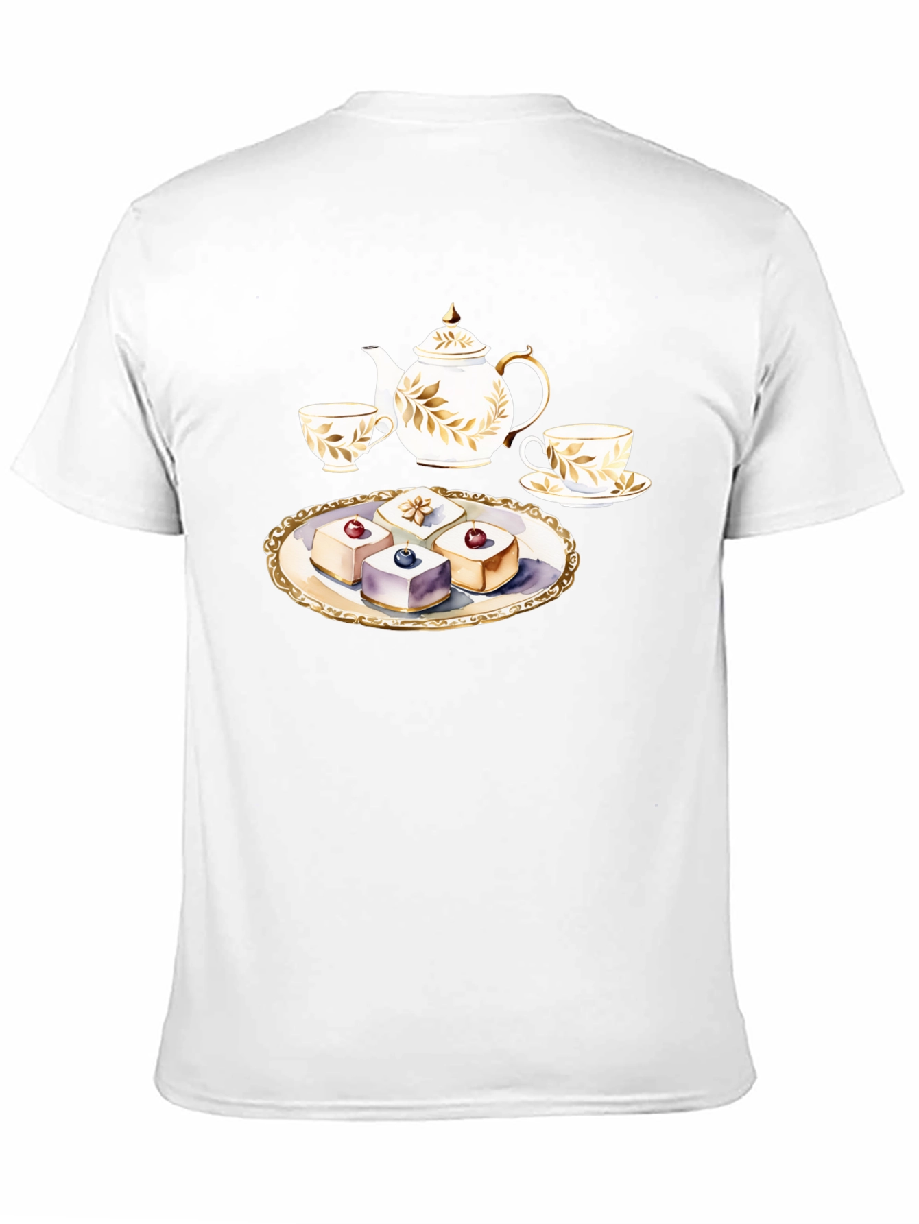 Tea Time T-Shirt: Teapot and Cakes Graphic Tee