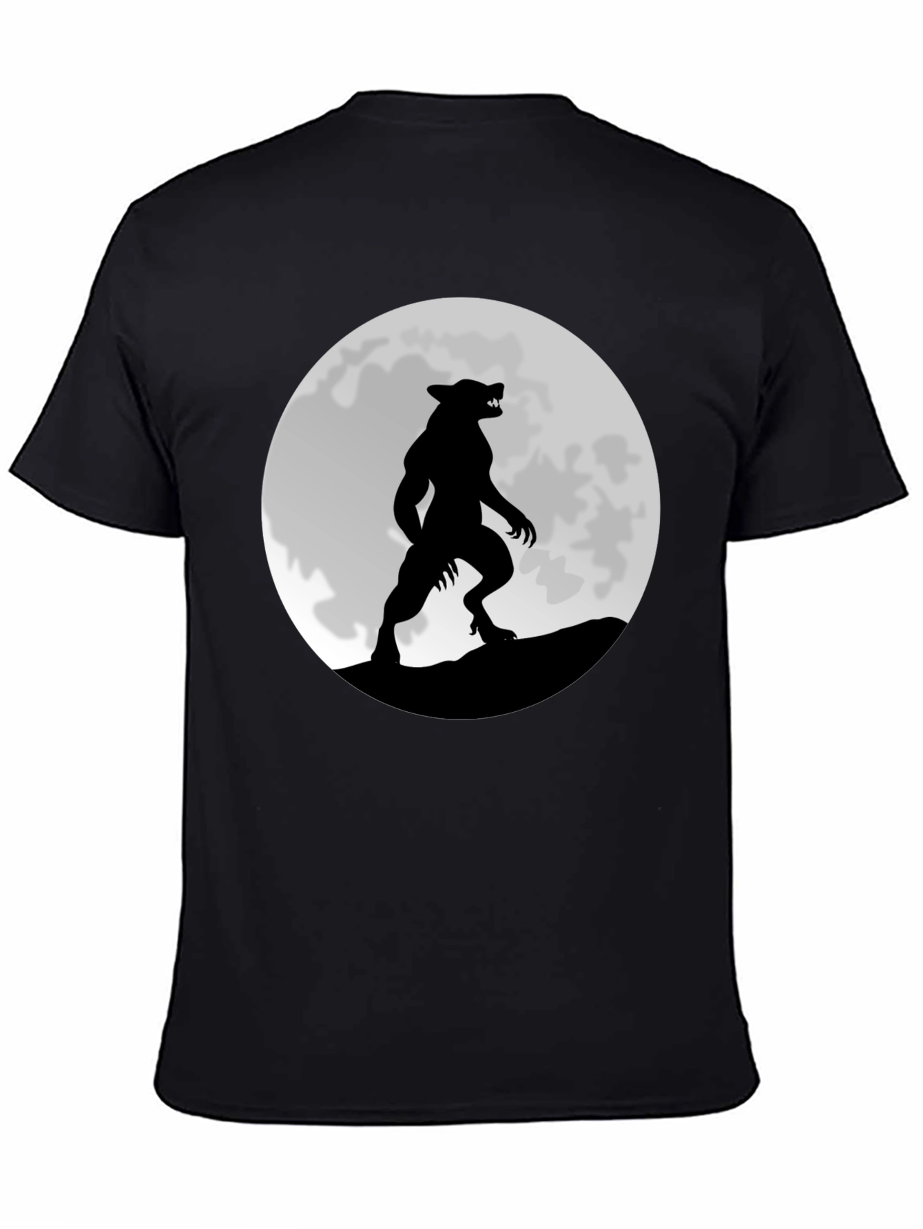 Werewolf Moon Graphic T-Shirt - Black Cotton Tee