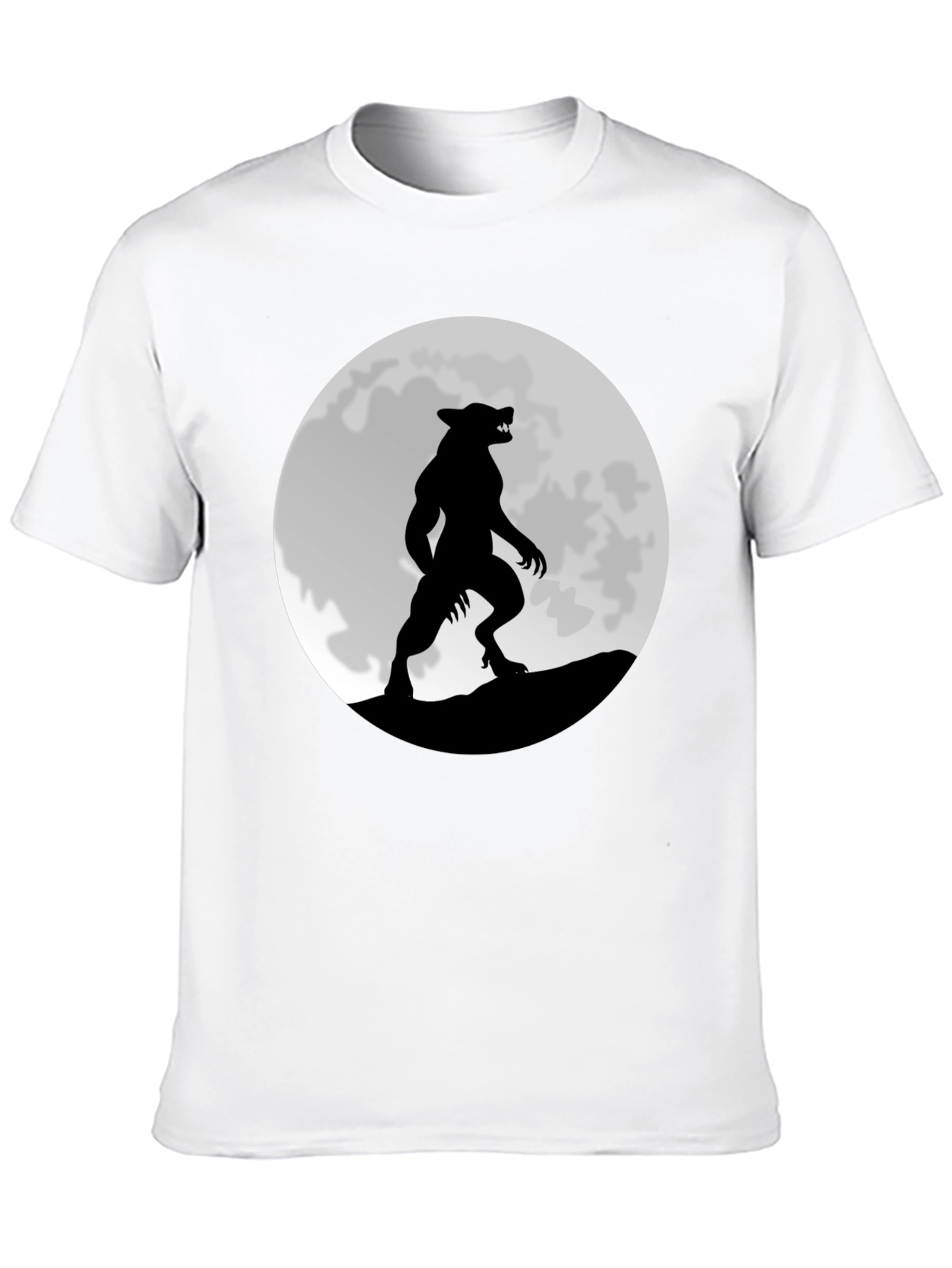 Werewolf Moon Graphic T-Shirt - Black Cotton Tee