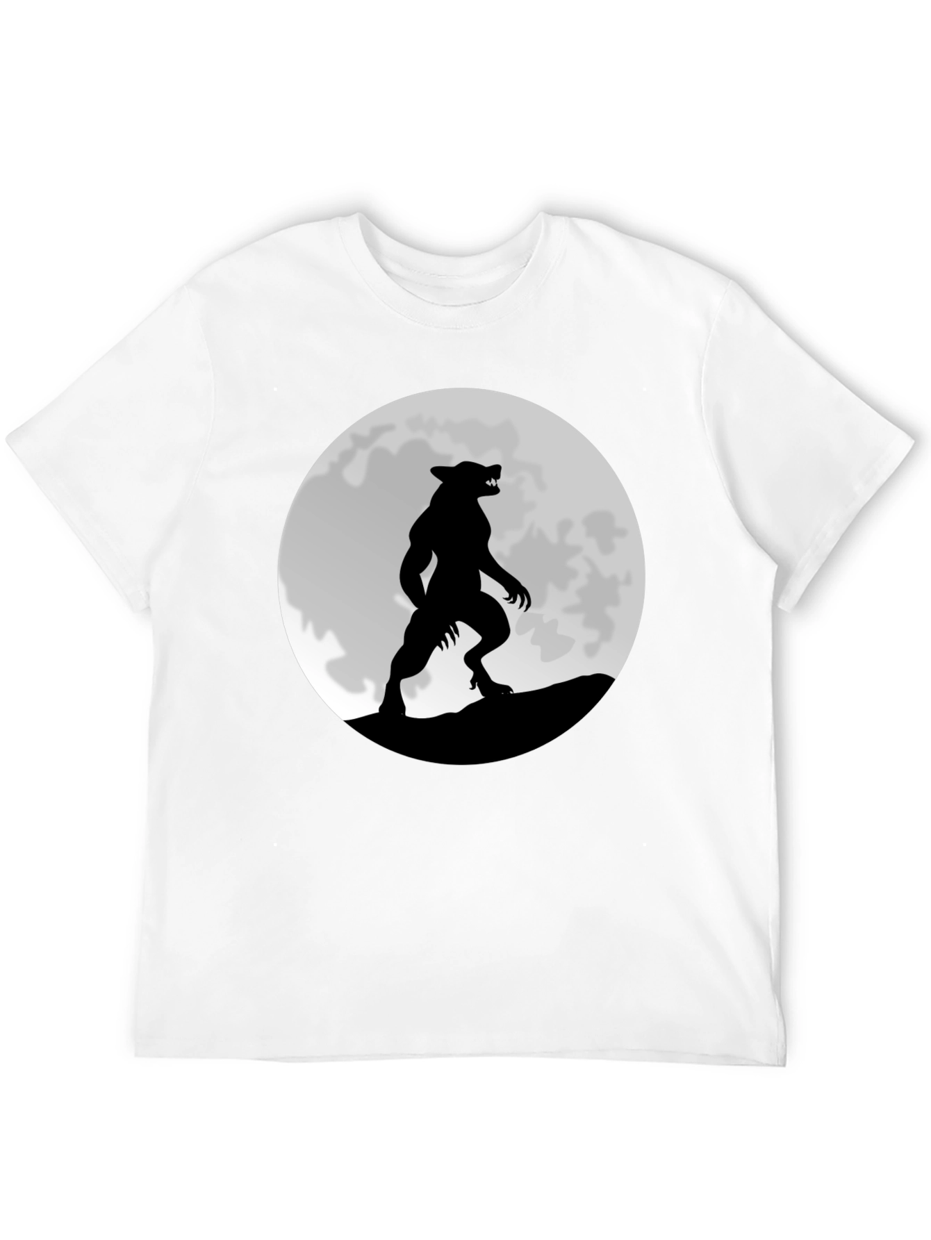 Werewolf Moon Graphic T-Shirt - Black Cotton Tee