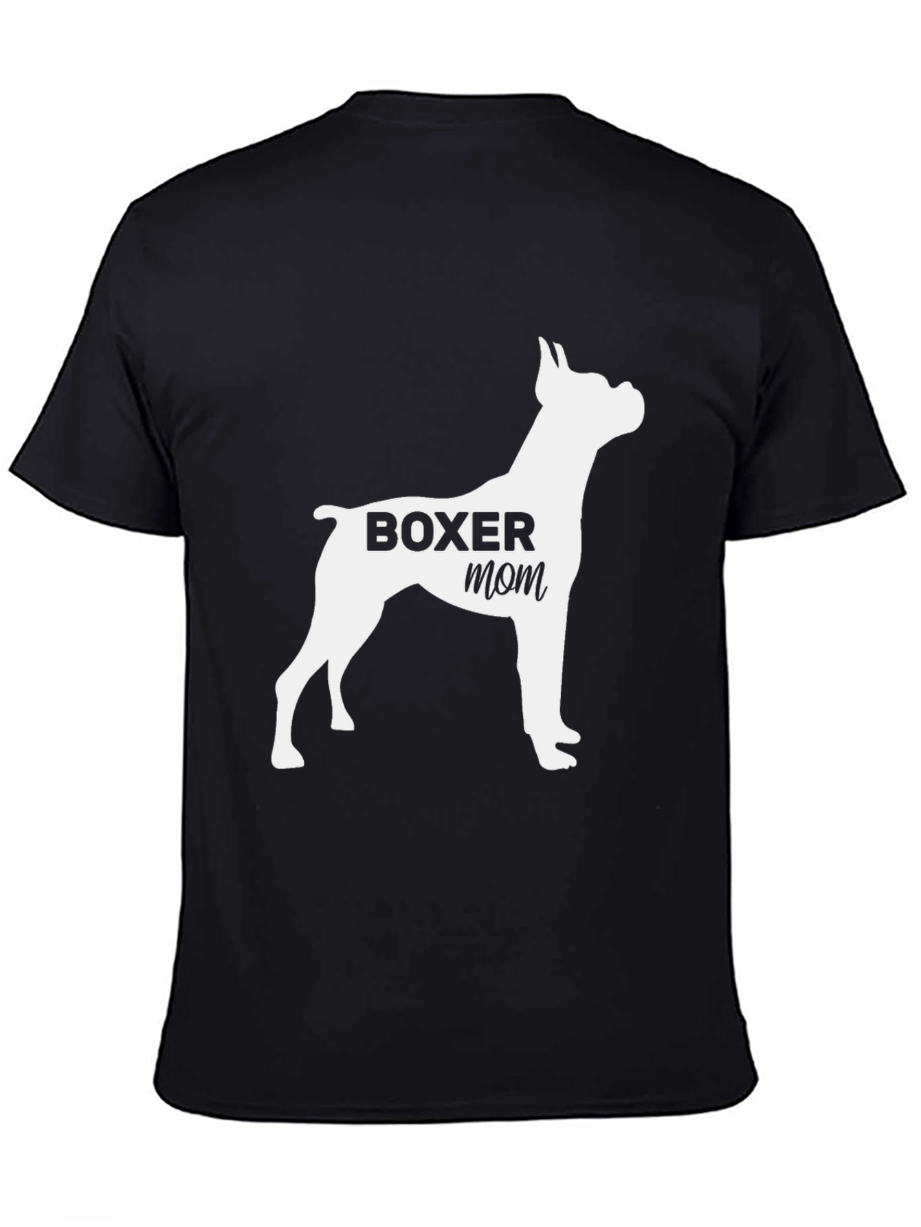 Boxer Mom Black T-Shirt: Dog Lover Apparel