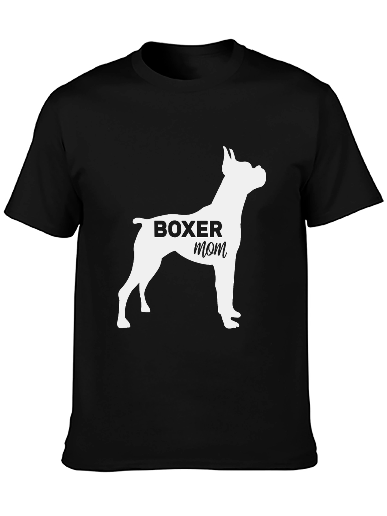 Boxer Mom Black T-Shirt: Dog Lover Apparel