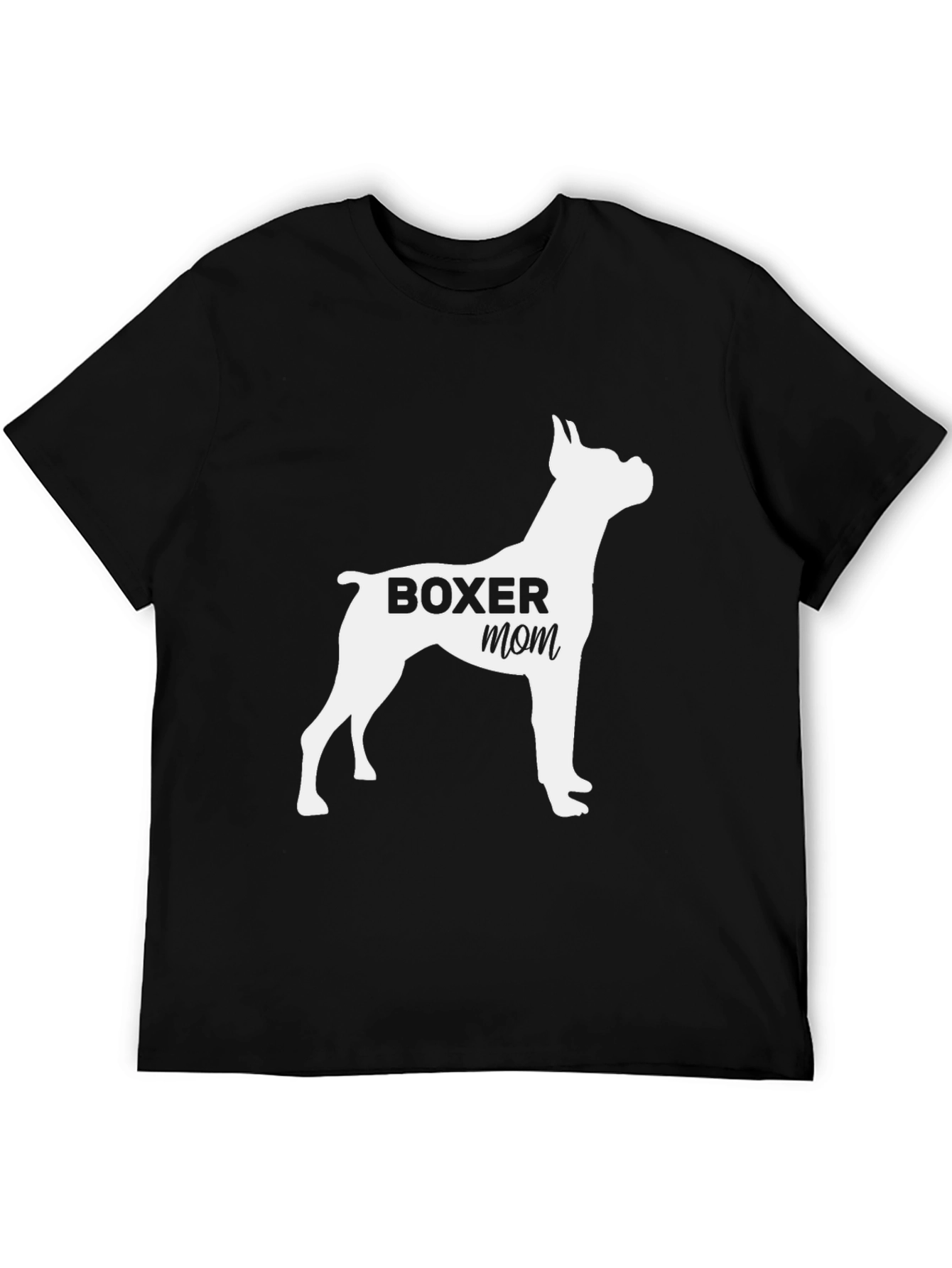 Boxer Mom Black T-Shirt: Dog Lover Apparel