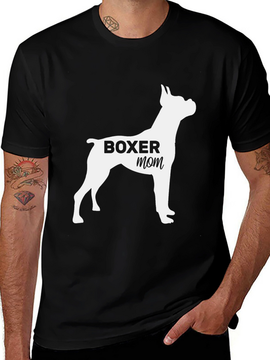 Boxer Mom Black T-Shirt: Dog Lover Apparel