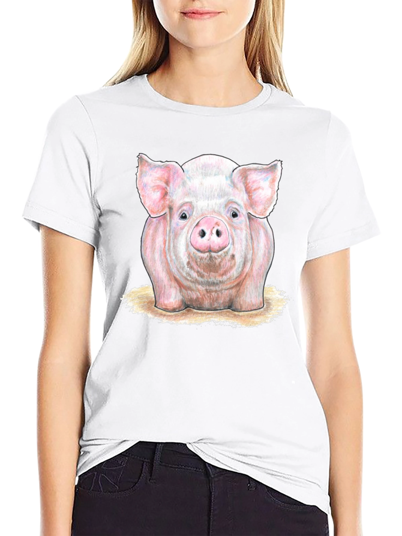 Pig Graphic T-Shirt - Black Cotton Tee