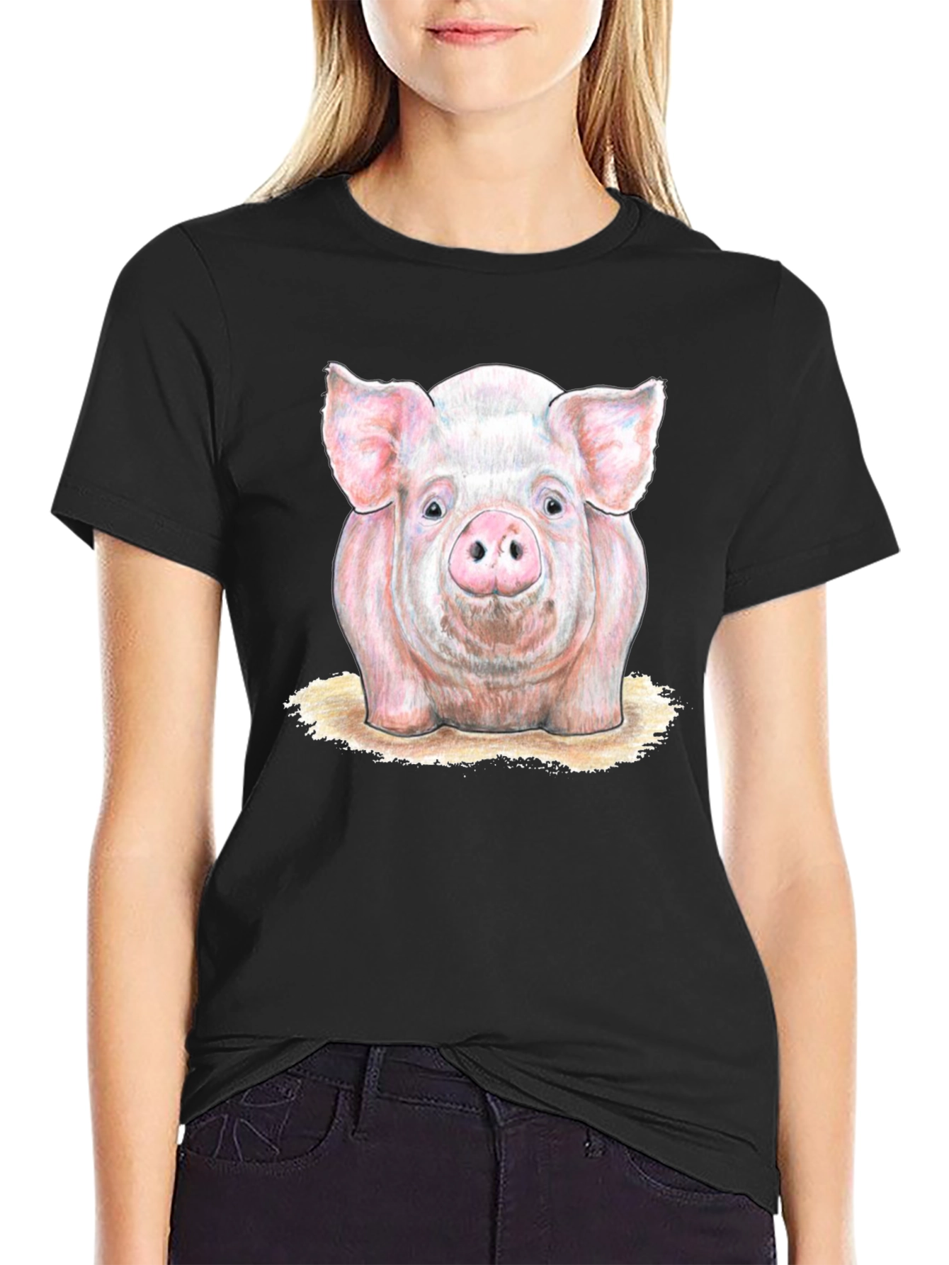 Pig Graphic T-Shirt - Black Cotton Tee