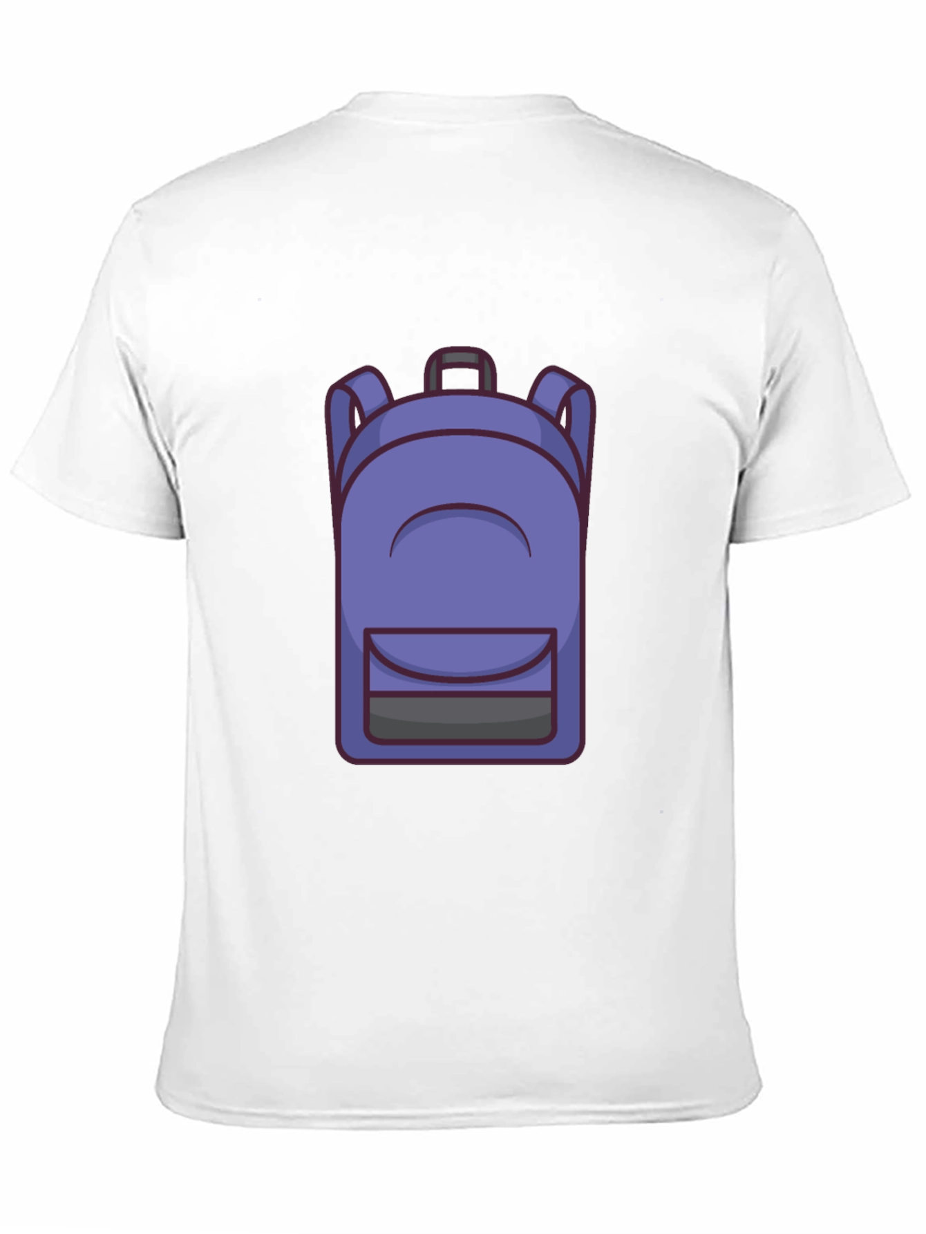 Cartoon Backpack Graphic Black T-Shirt