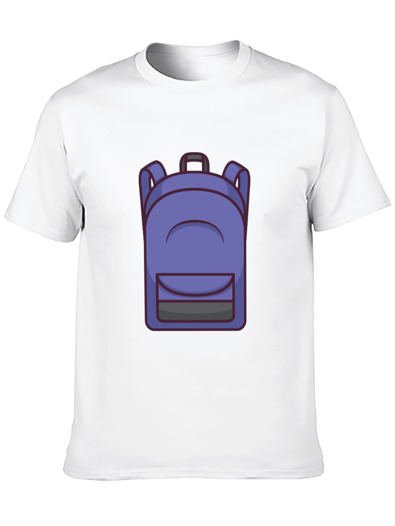Cartoon Backpack Graphic Black T-Shirt