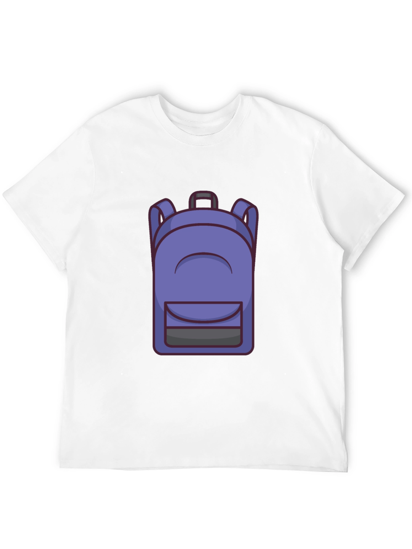 Cartoon Backpack Graphic Black T-Shirt