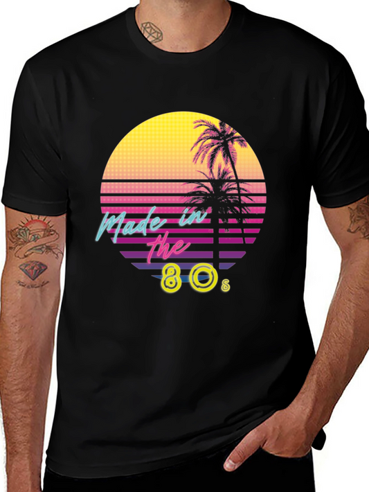 Retro 80s Made In The 80s Palm Tree Graphic T-Shirt
