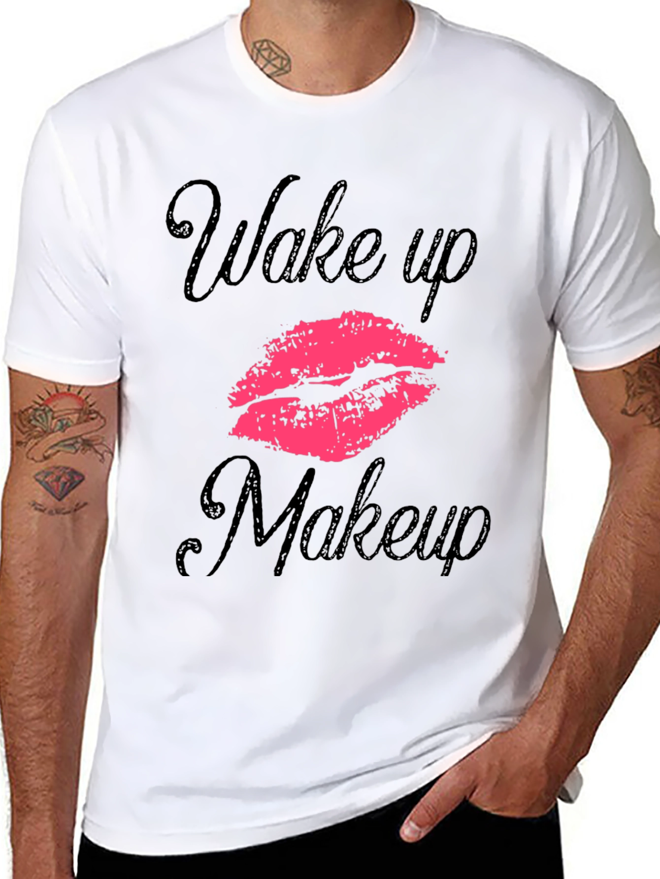 Wake Up Makeup T-Shirt - Stylish Graphic Tee