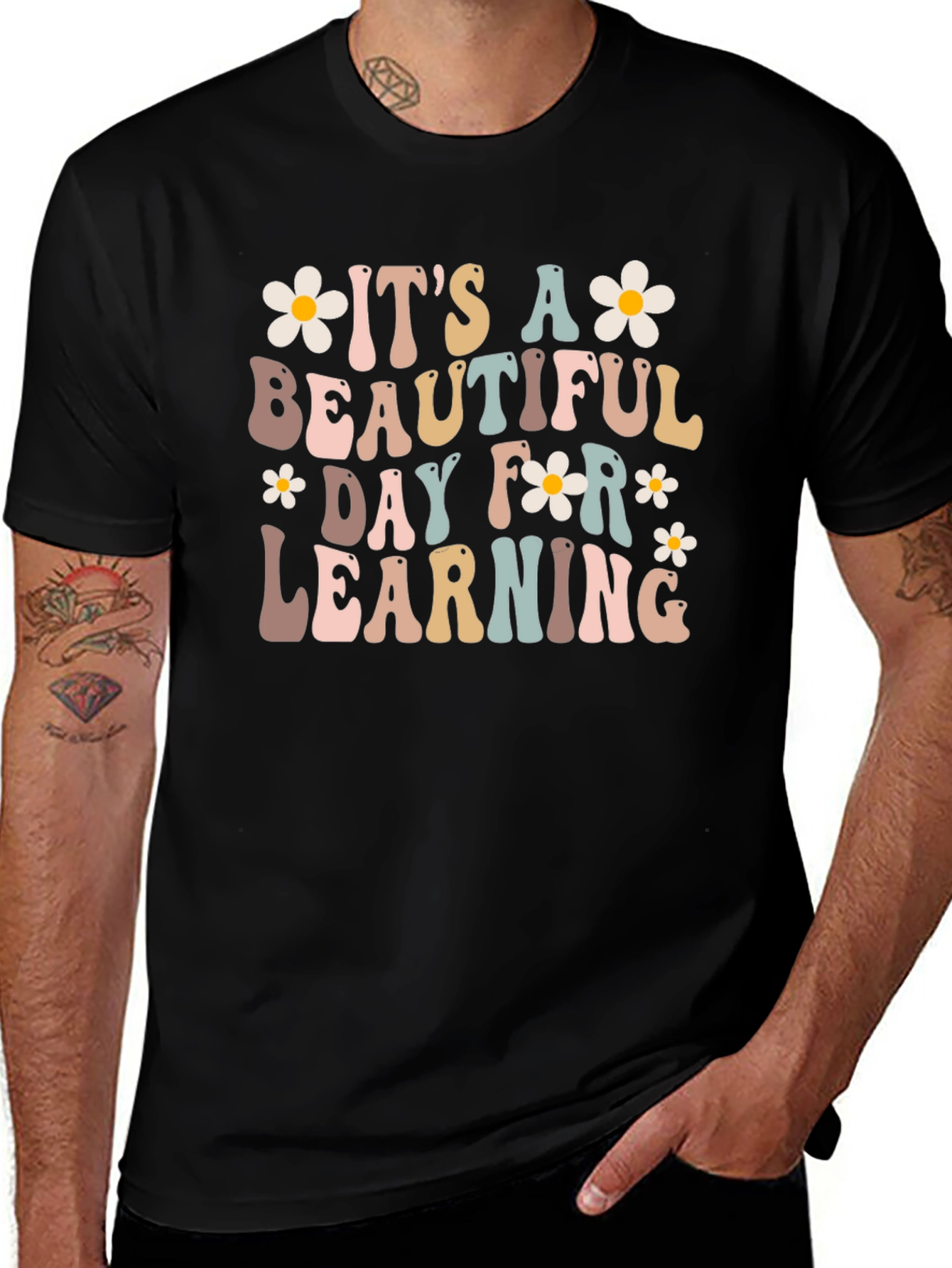 Beautiful Day For Learning Retro Teacher T-Shirt