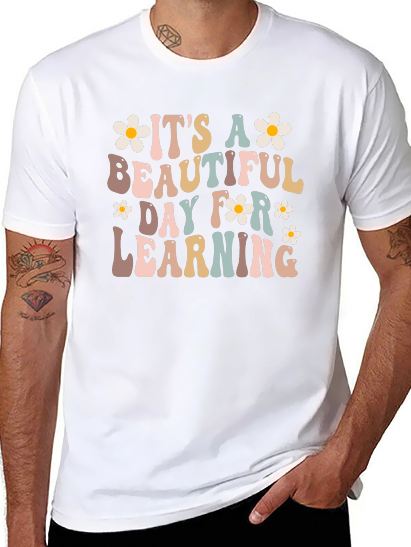 Beautiful Day For Learning Retro Teacher T-Shirt