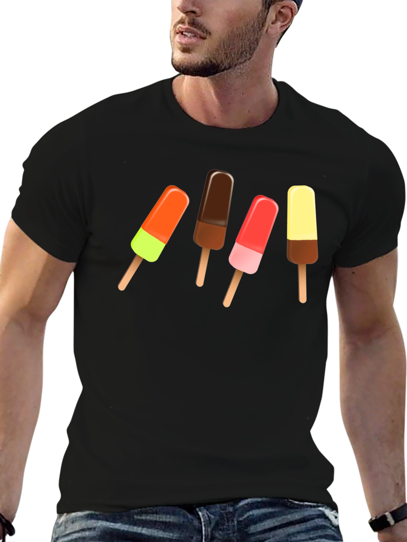 Cool Ice Cream Pops Black T-Shirt
