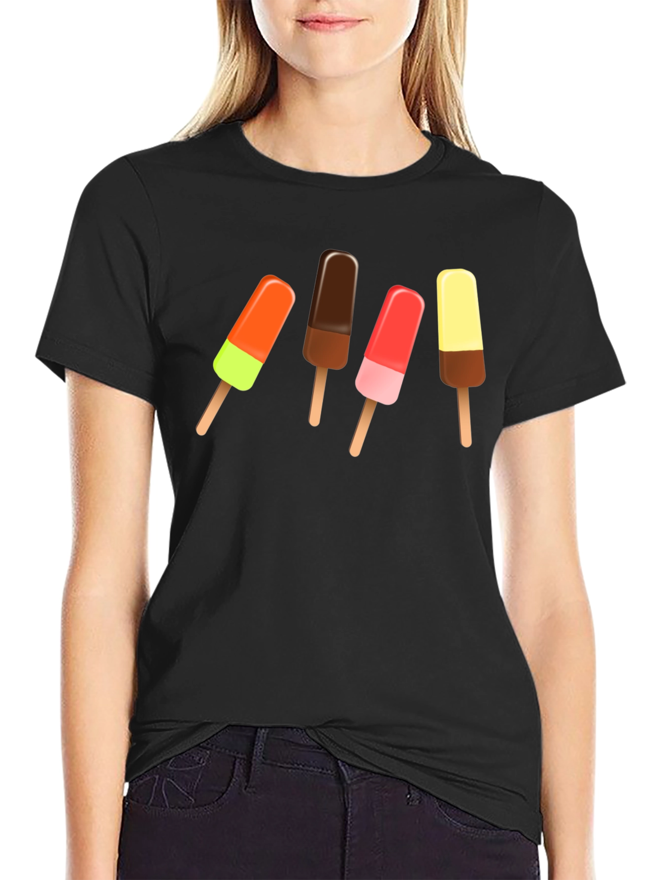Cool Ice Cream Pops Black T-Shirt
