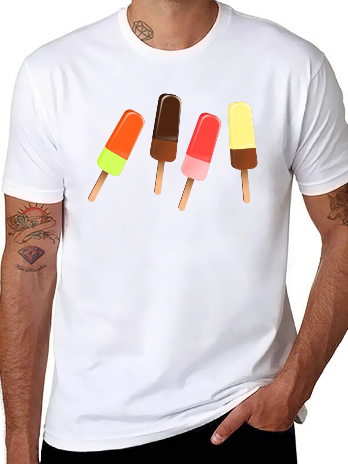 Cool Ice Cream Pops Black T-Shirt