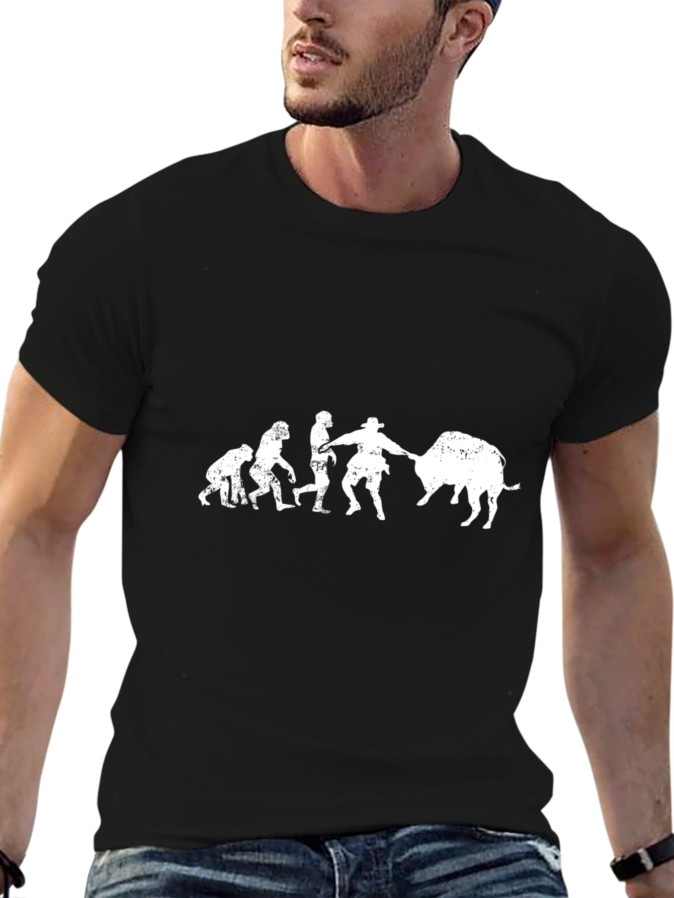 Evolution of Man T-Shirt: Bullfighter Design