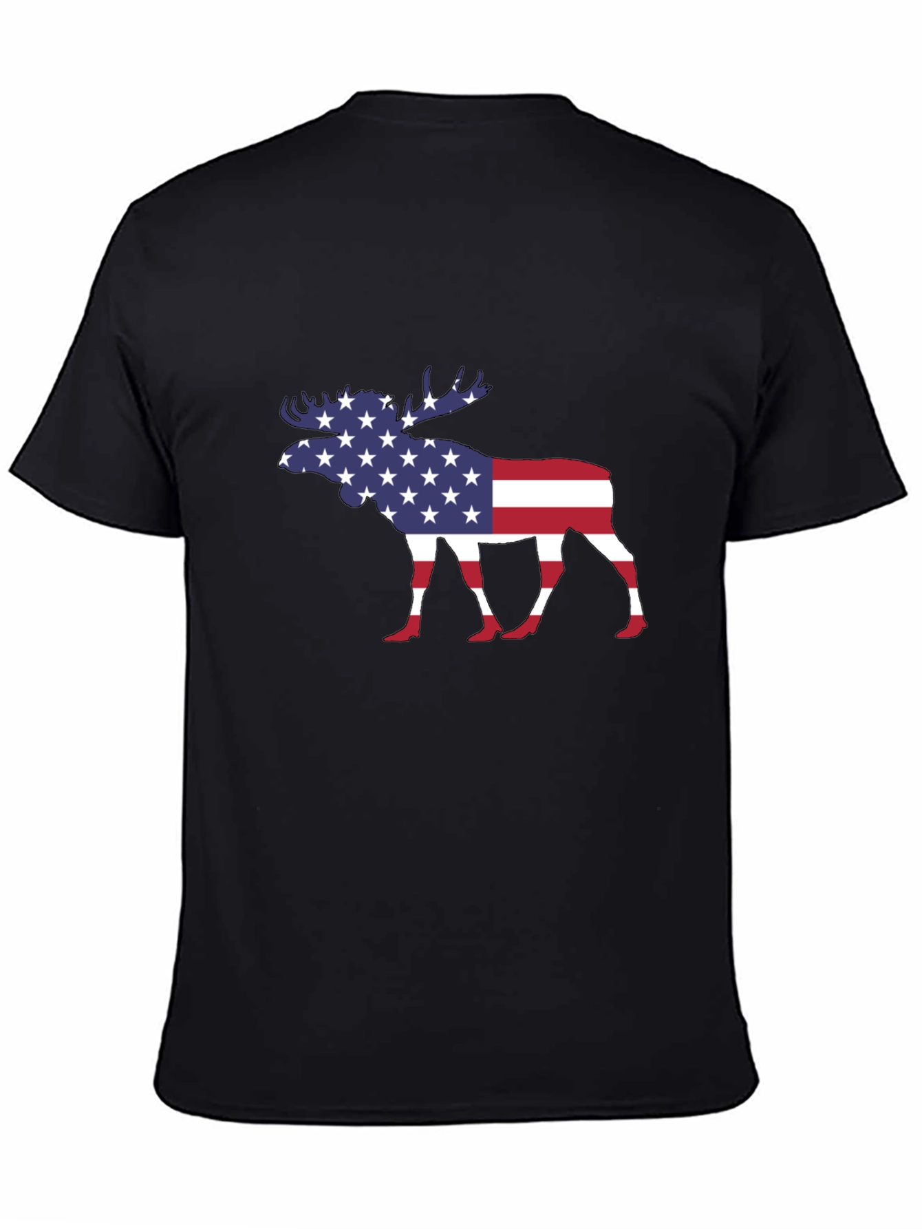 American Flag Moose Graphic T-Shirt