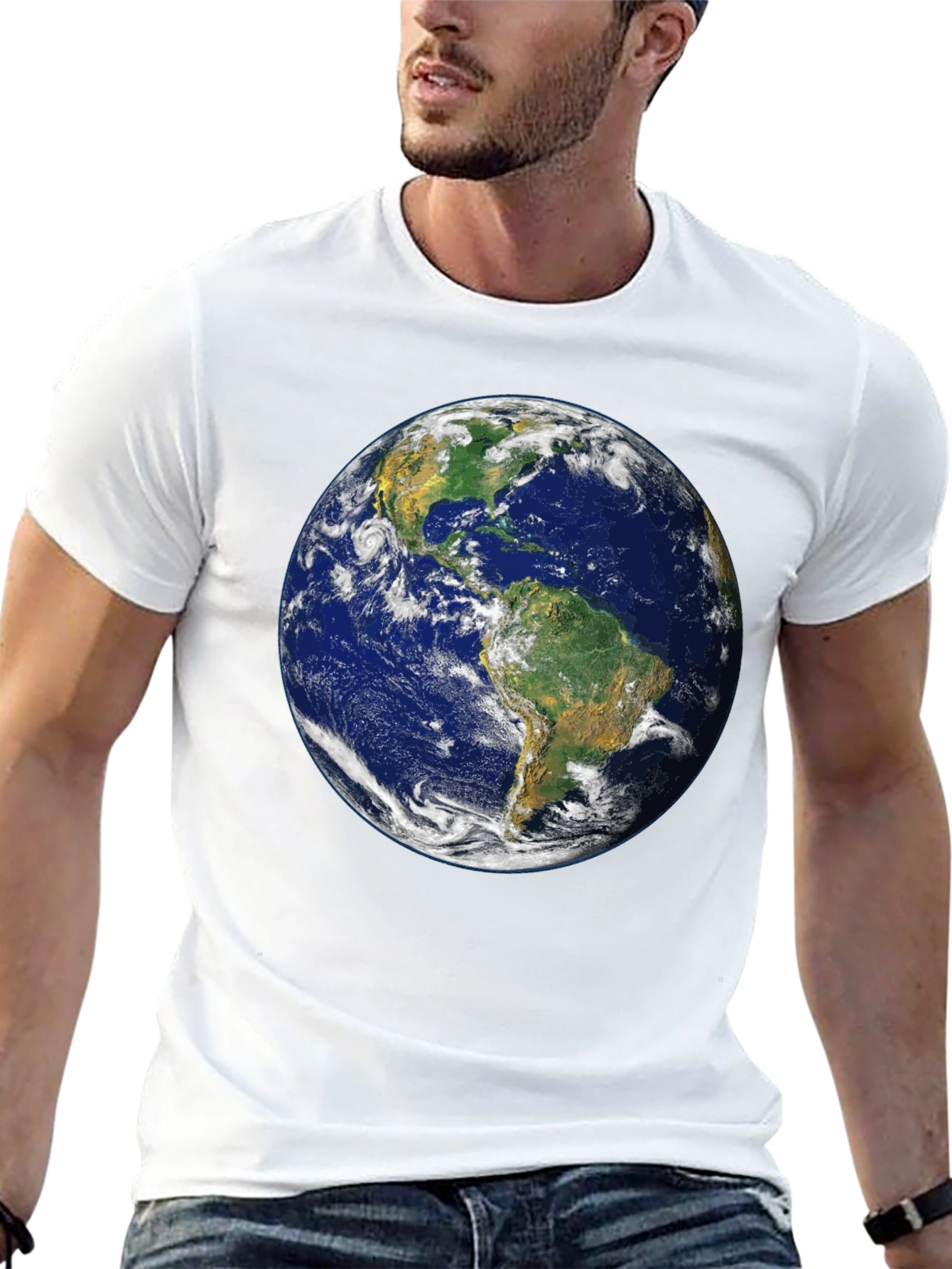Earth Graphic Print Black T-Shirt