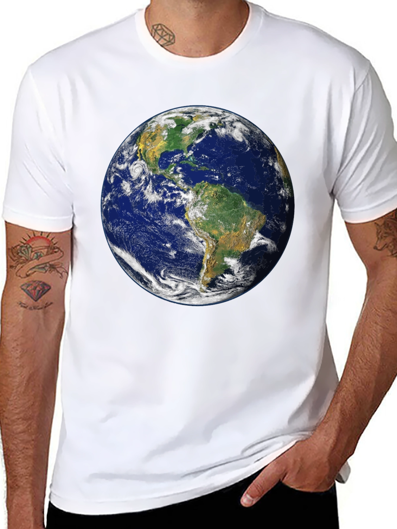 Earth Graphic Print Black T-Shirt