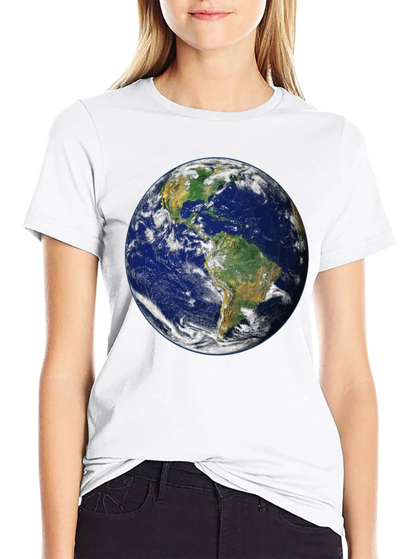 Earth Graphic Print Black T-Shirt