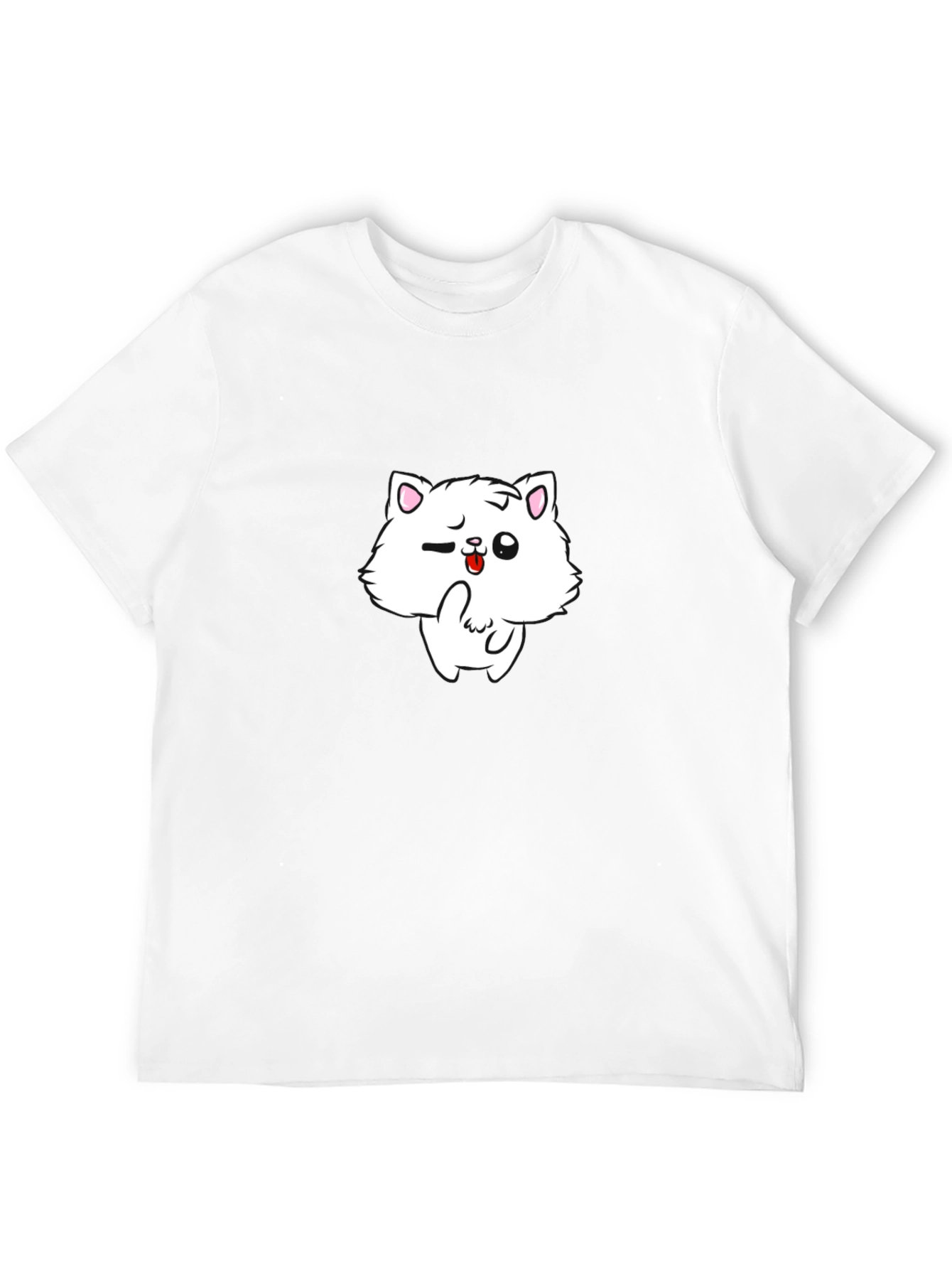 Black T-Shirt with Cat Graphic