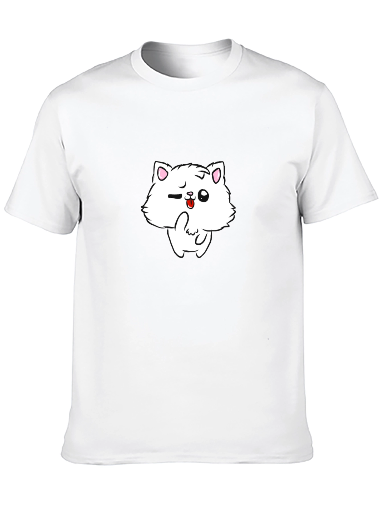 Black T-Shirt with Cat Graphic